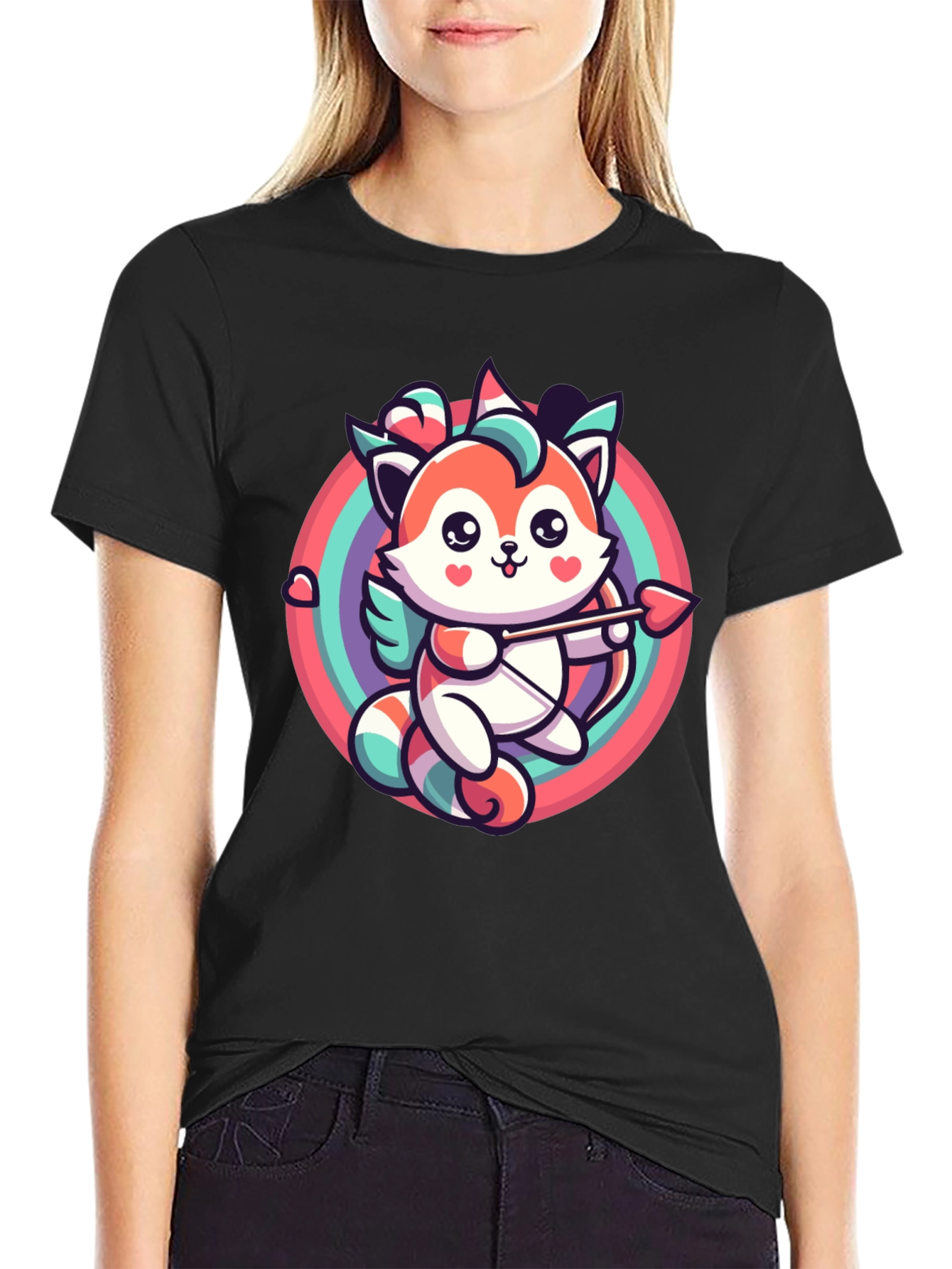 Cupid Fox Graphic Tee - Valentines Day Shirt