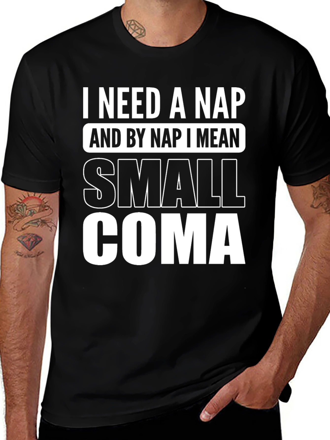 I Need a Nap Graphic Tee - Small Coma T-Shirt