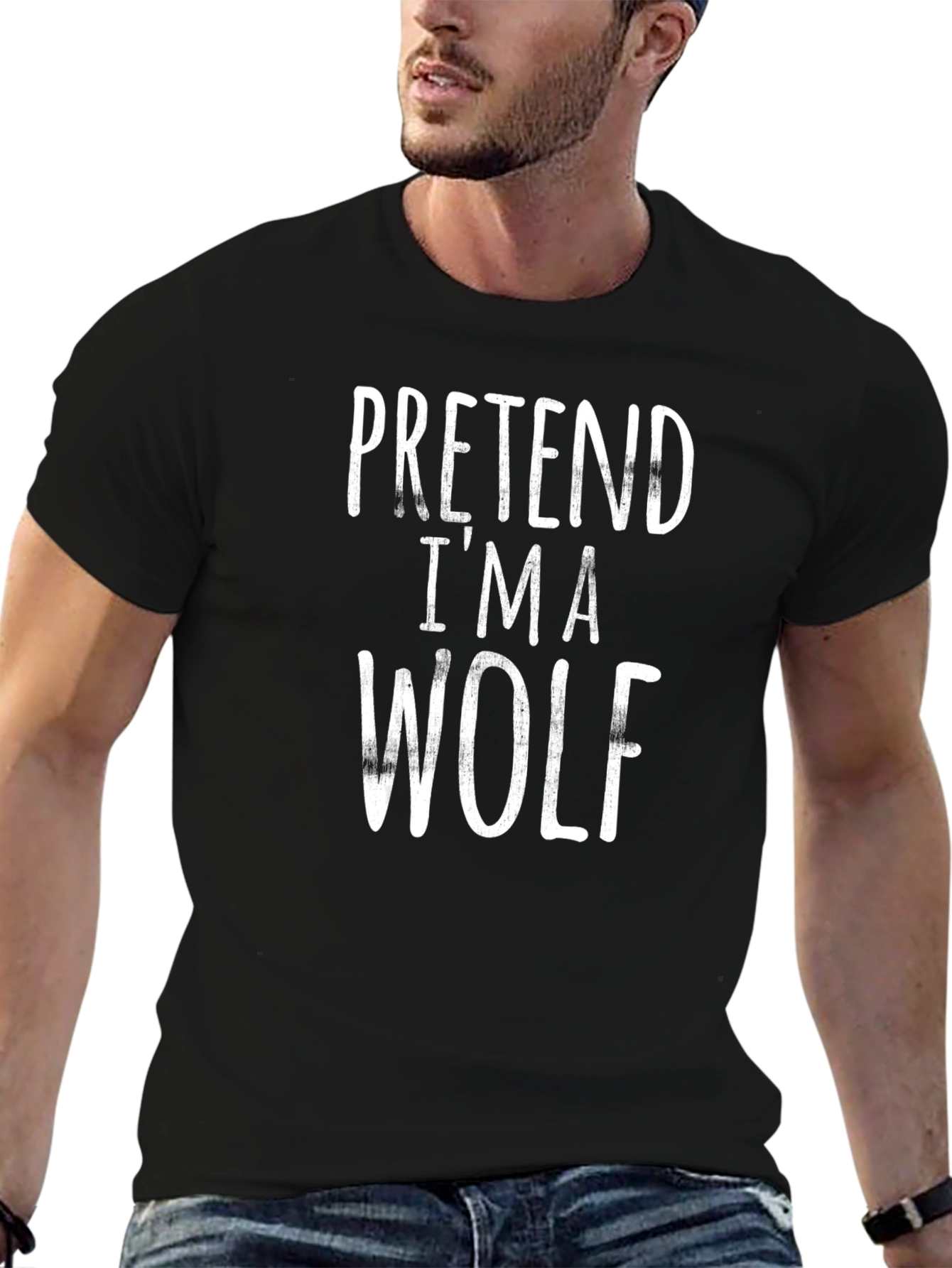 Pretend Im a Wolf Black T-Shirt
