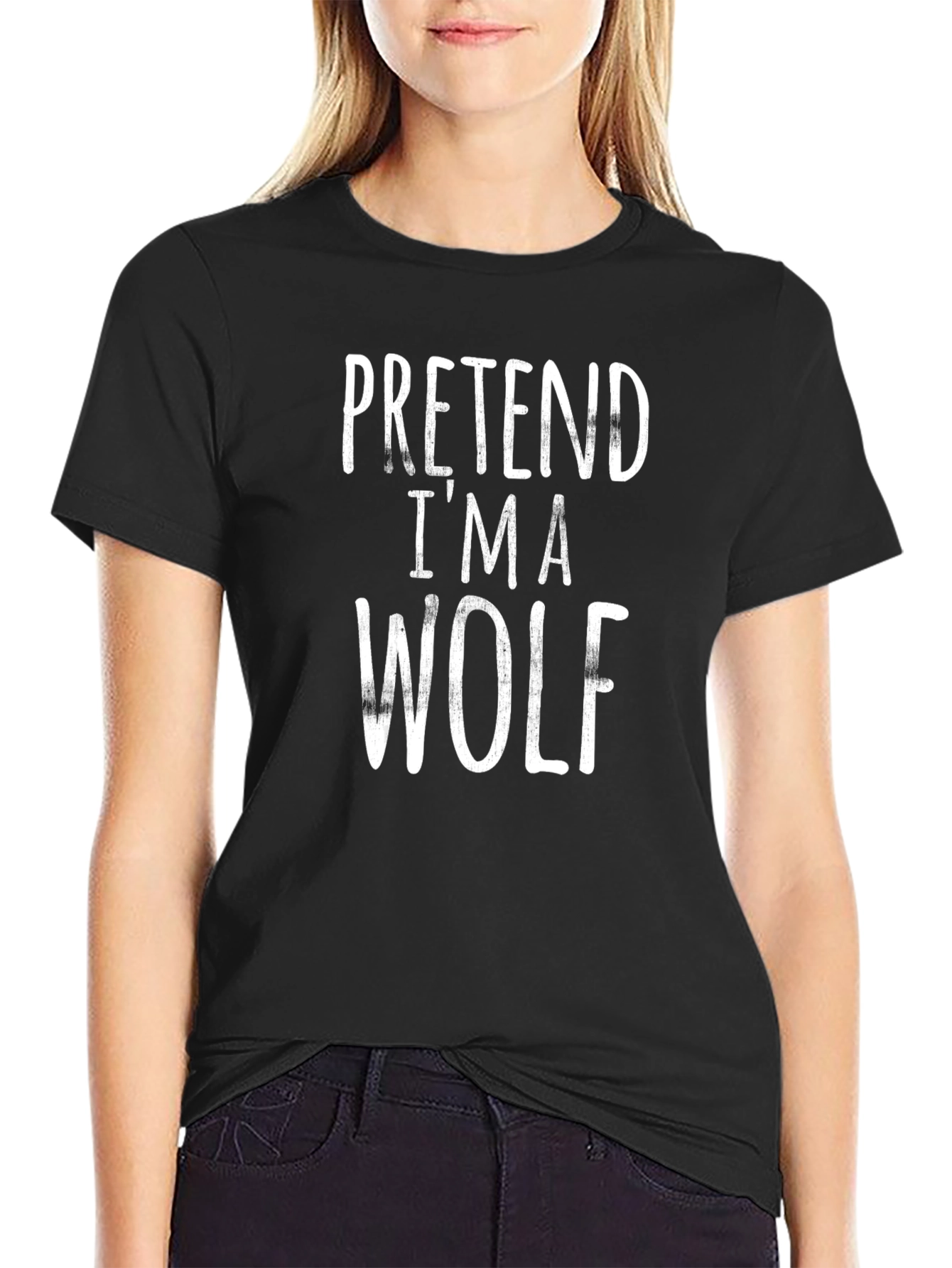 Pretend Im a Wolf Black T-Shirt