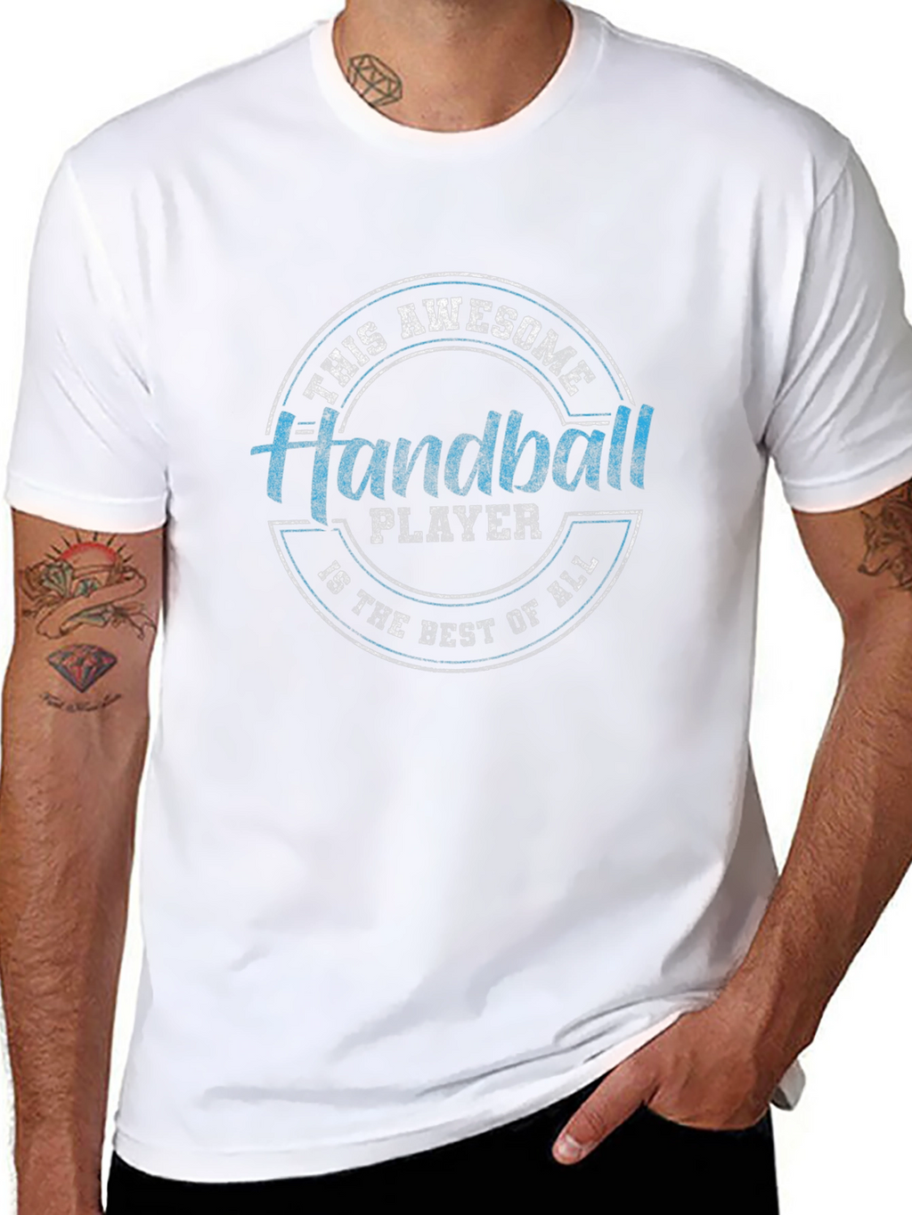 Awesome Handball Player Black T-Shirt