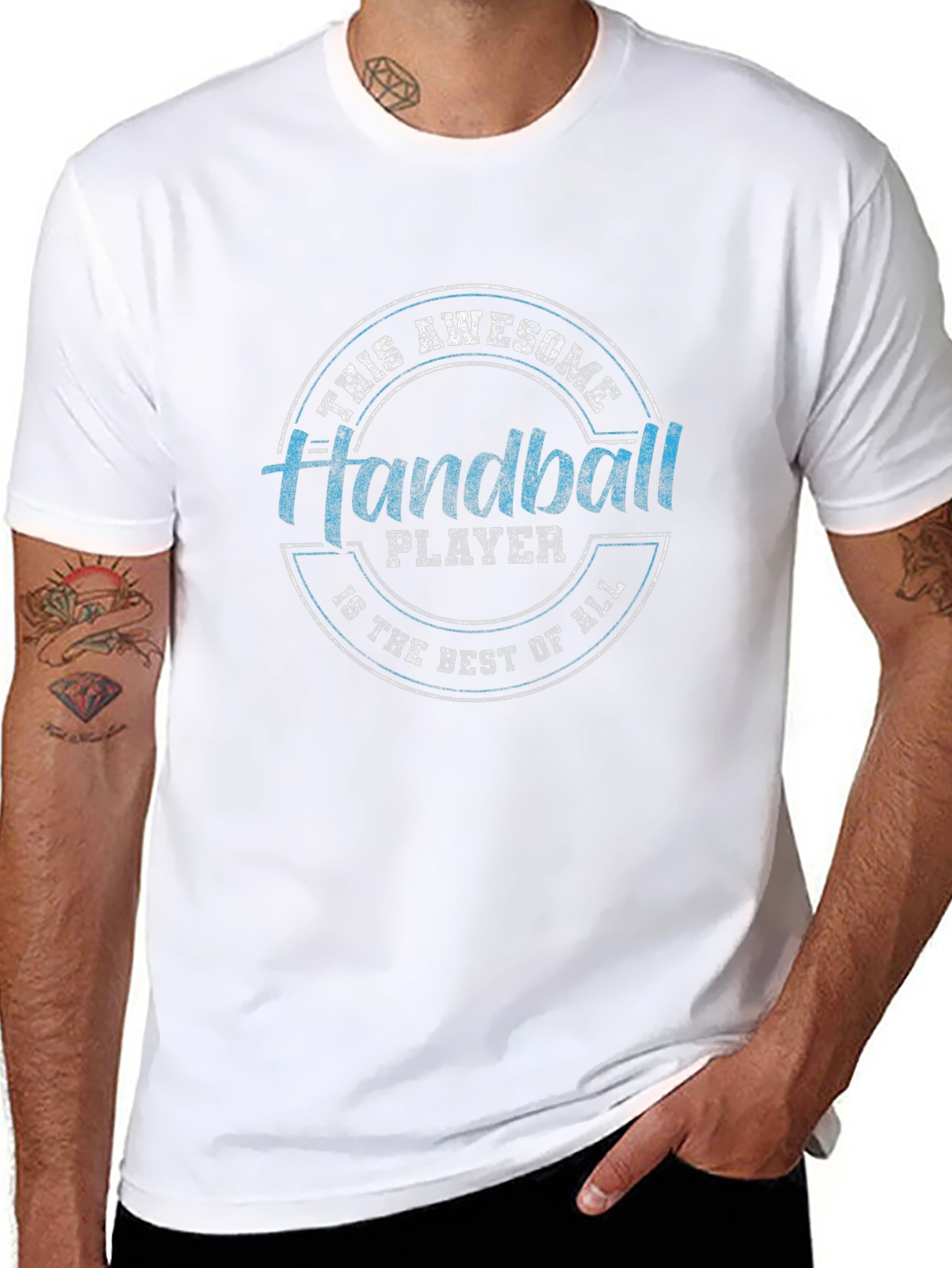 Awesome Handball Player Black T-Shirt