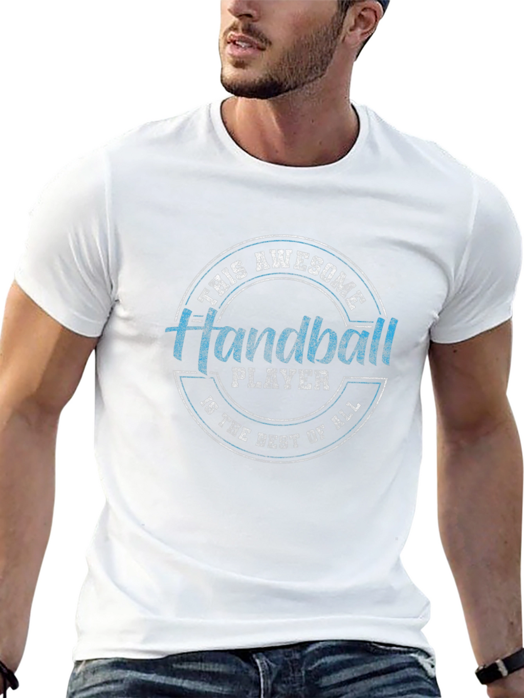 Awesome Handball Player Black T-Shirt