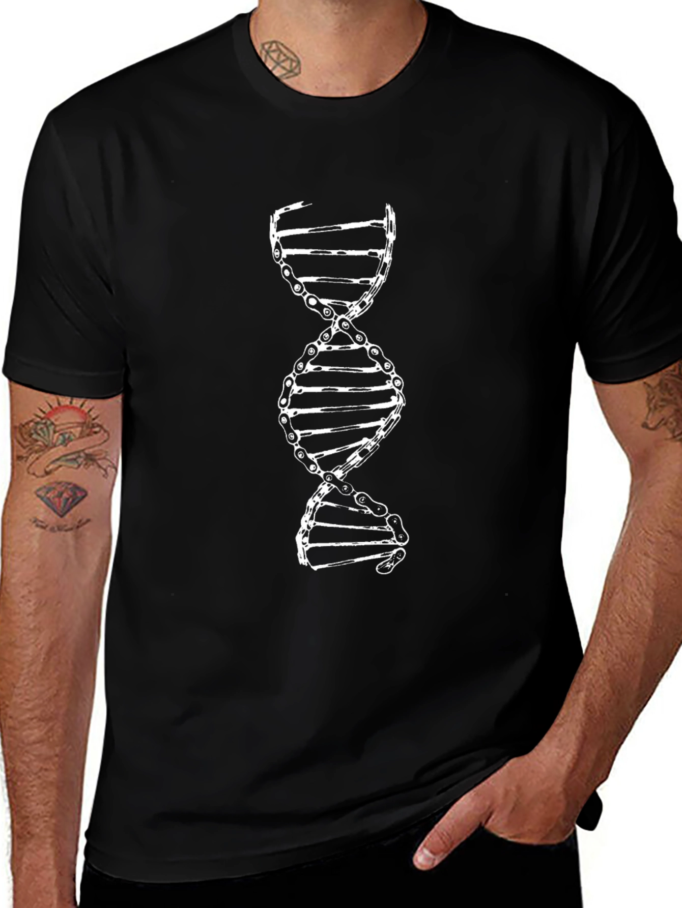 DNA Chain T-Shirt - Black Graphic Tee