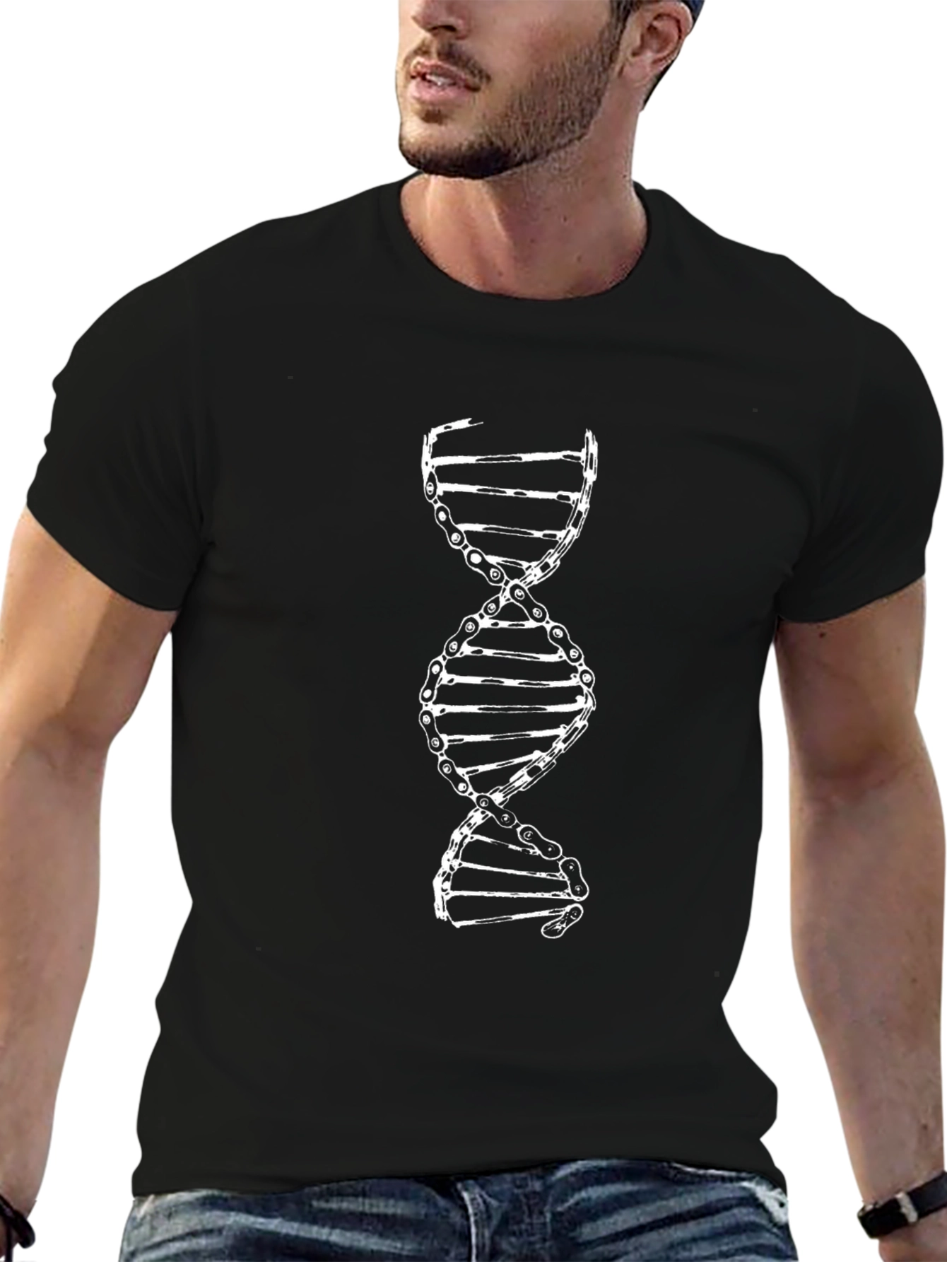 DNA Chain T-Shirt - Black Graphic Tee