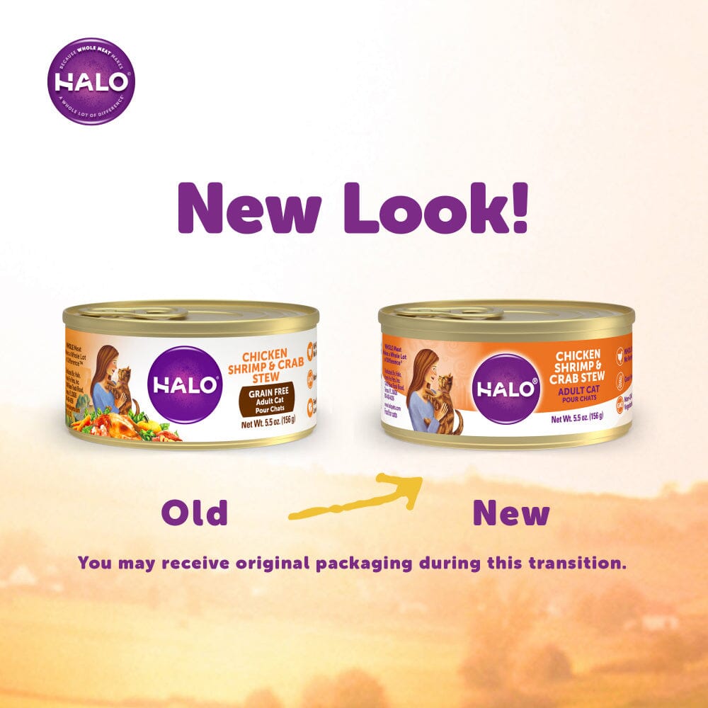 Halo Holistic Grain Free Adult Chicken, Shrimp & Crab Stew Canned Cat Food