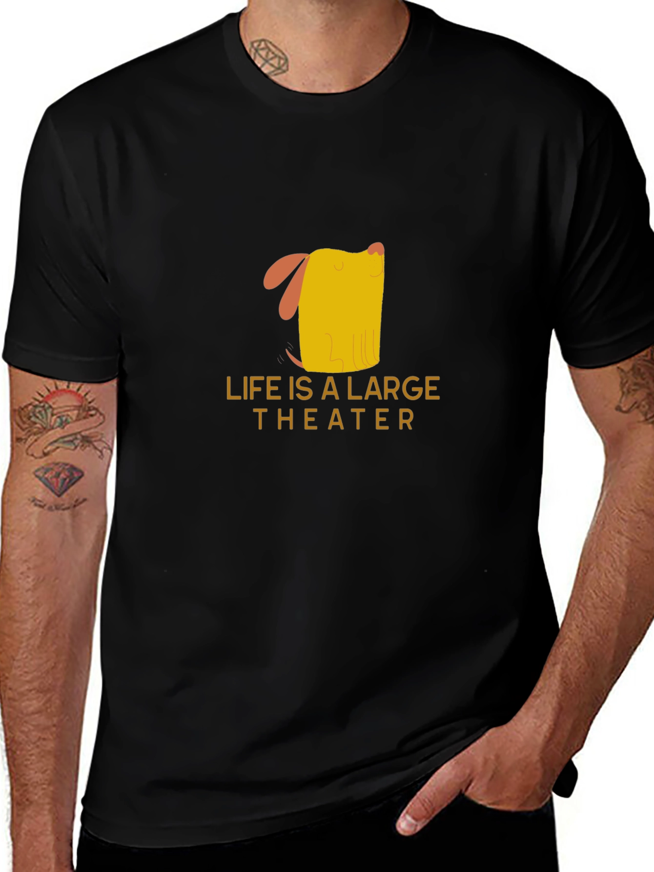 Life is a Large Theater Dog Graphic Tee