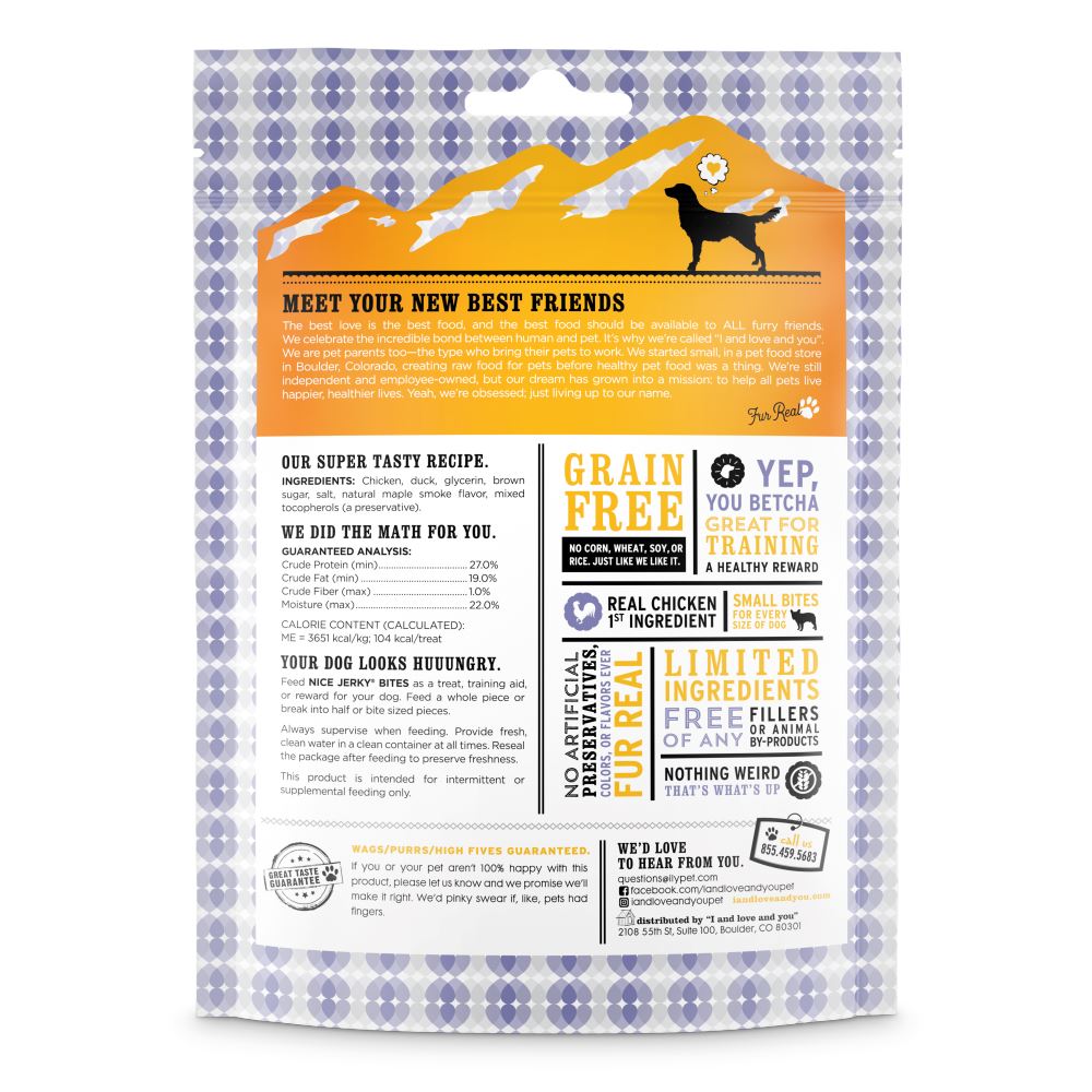 I And Love And You Nice Jerky Grain Free Chicken & Duck Dog Treats