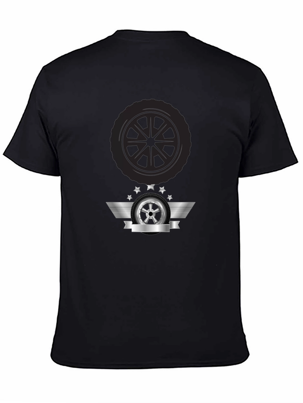 Mens Black Tire Graphic T-Shirt