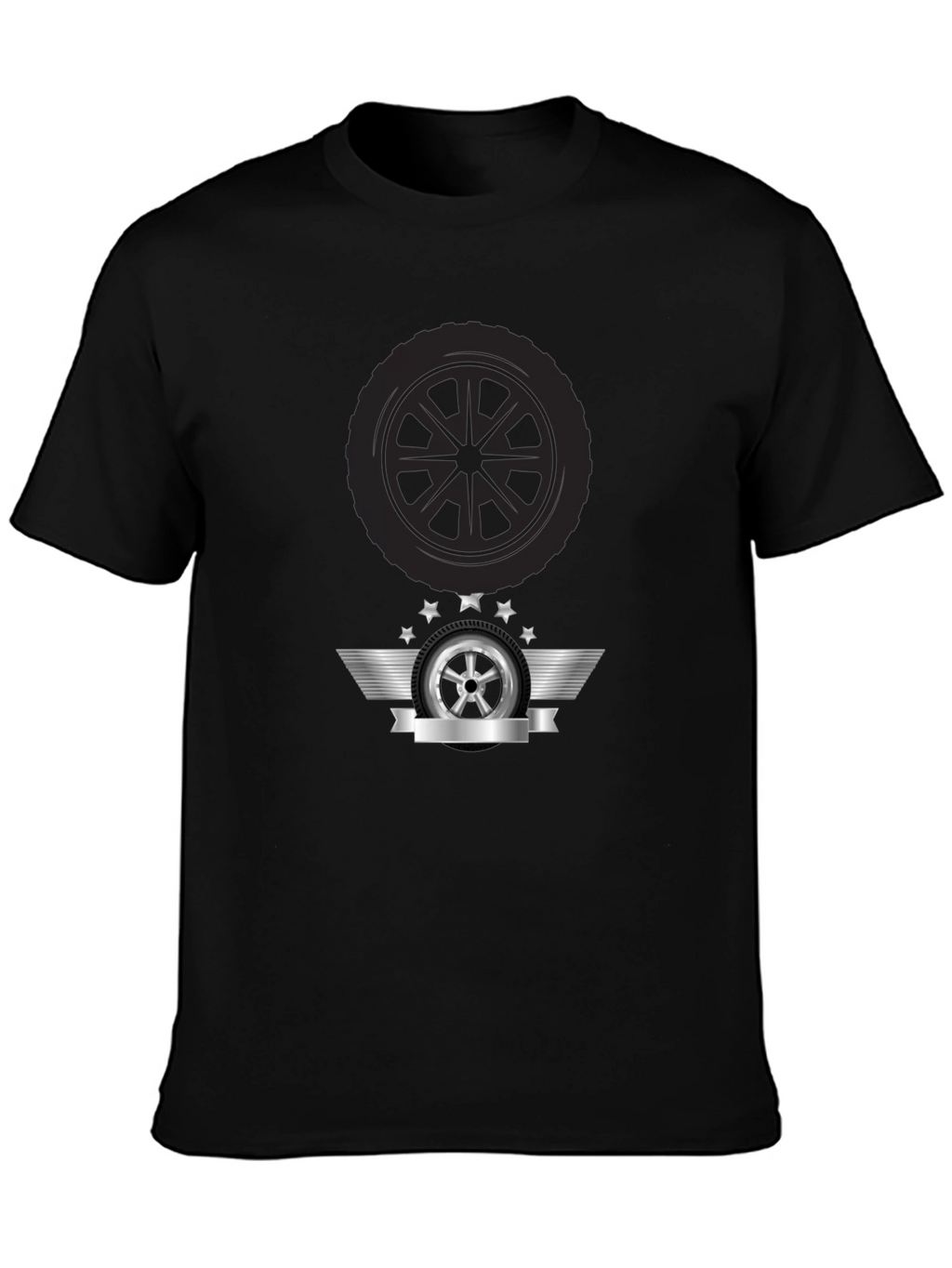 Mens Black Tire Graphic T-Shirt