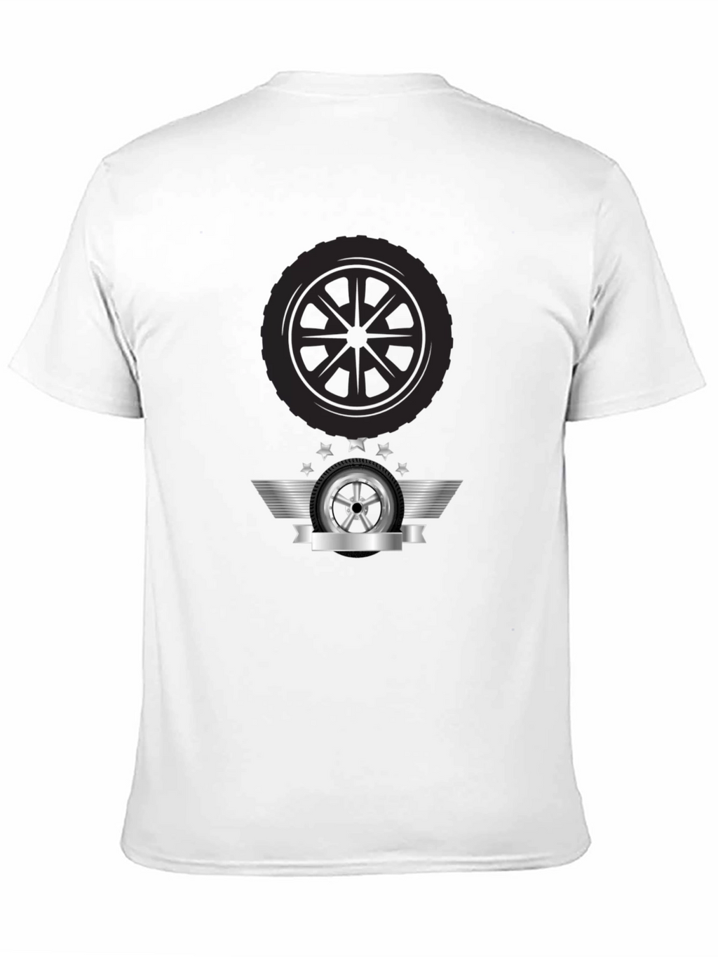 Mens Black Tire Graphic T-Shirt