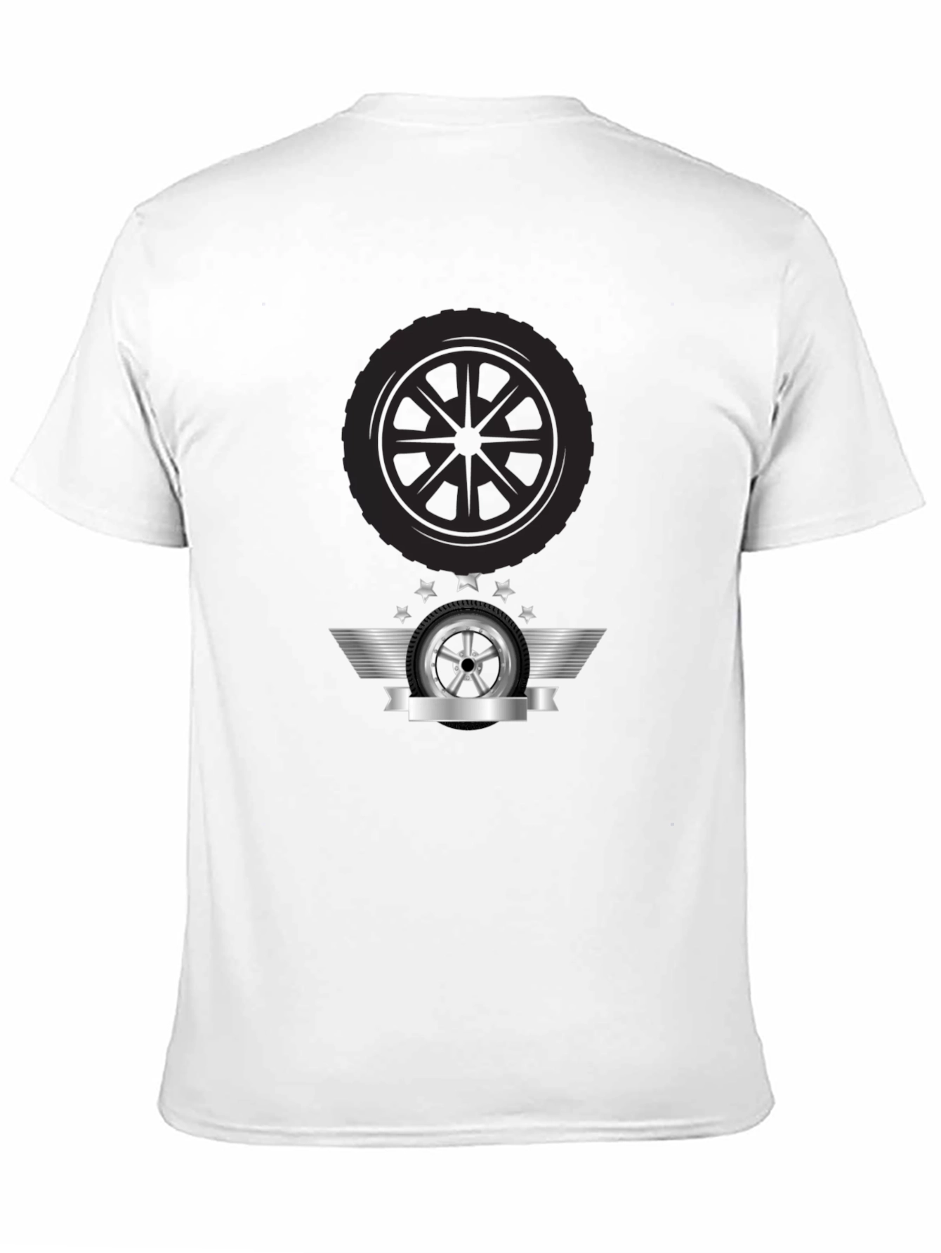 Mens Black Tire Graphic T-Shirt