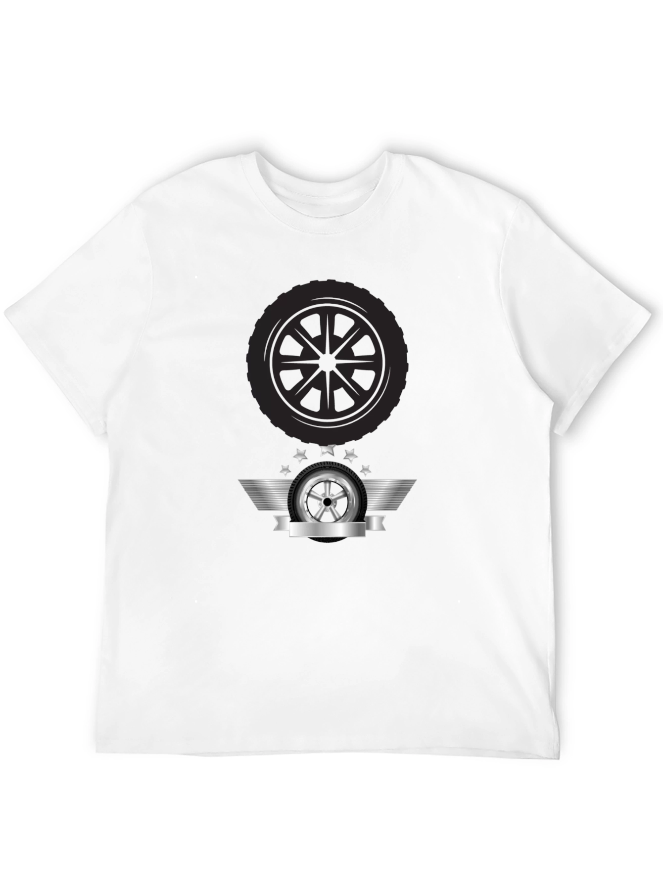 Mens Black Tire Graphic T-Shirt