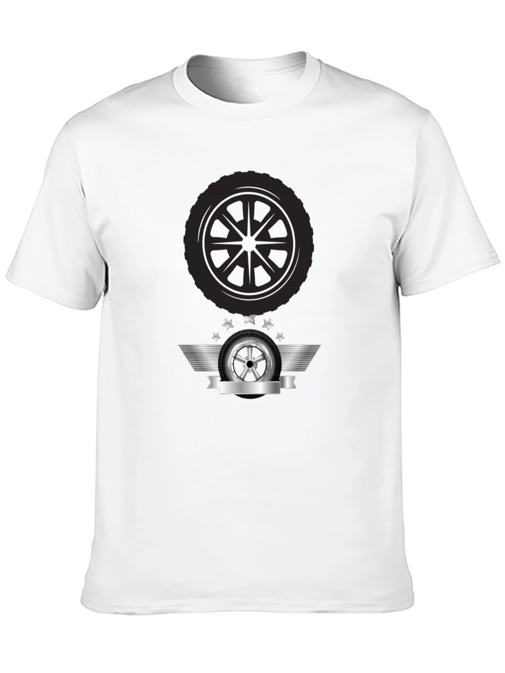 Mens Black Tire Graphic T-Shirt