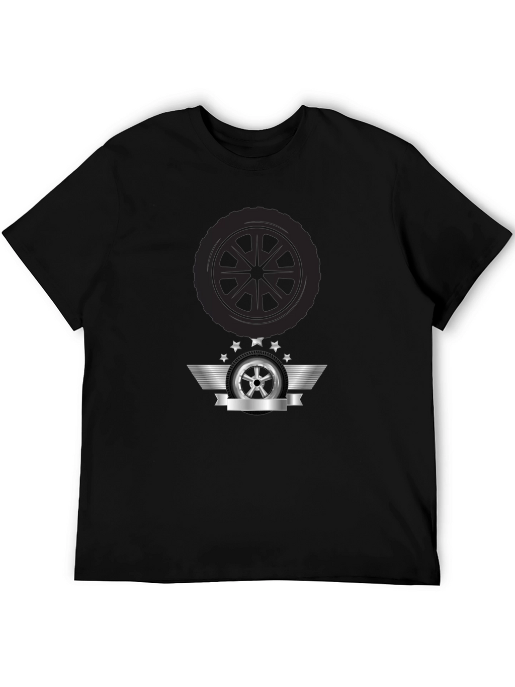 Mens Black Tire Graphic T-Shirt