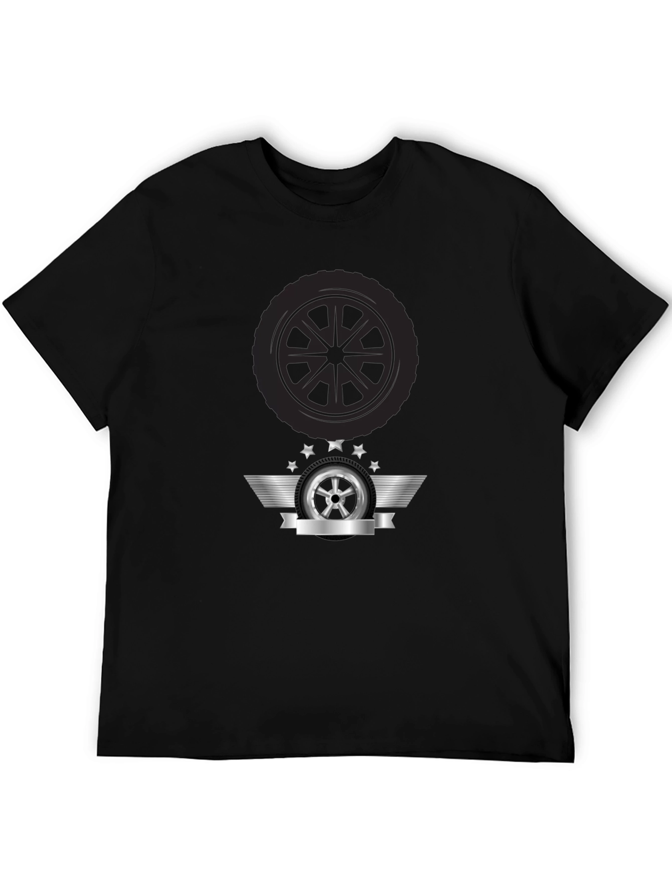 Mens Black Tire Graphic T-Shirt