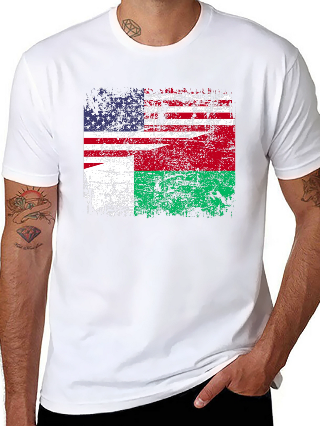 US Madagascar Flag T-Shirt - Patriotic Design