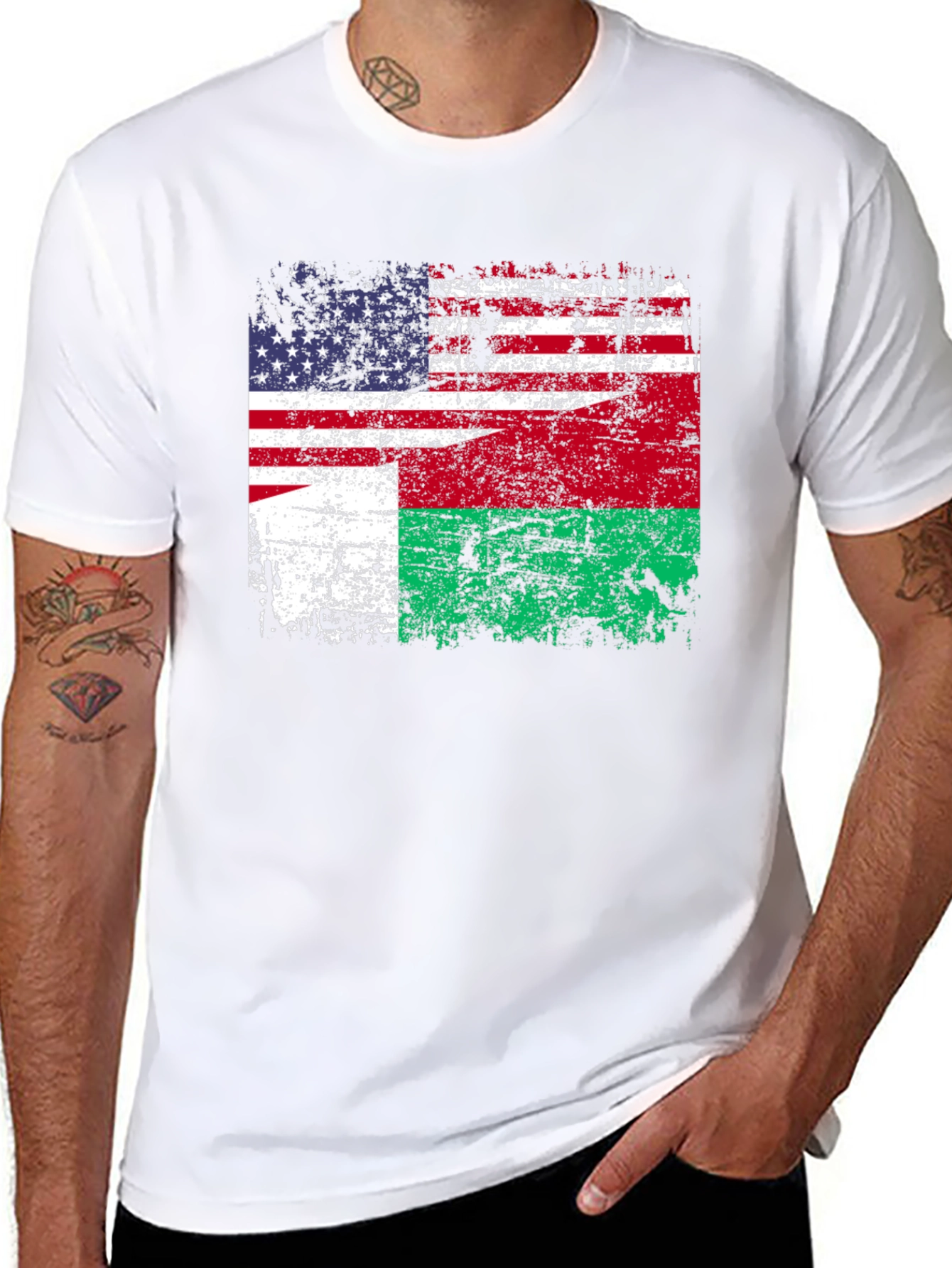 US Madagascar Flag T-Shirt - Patriotic Design