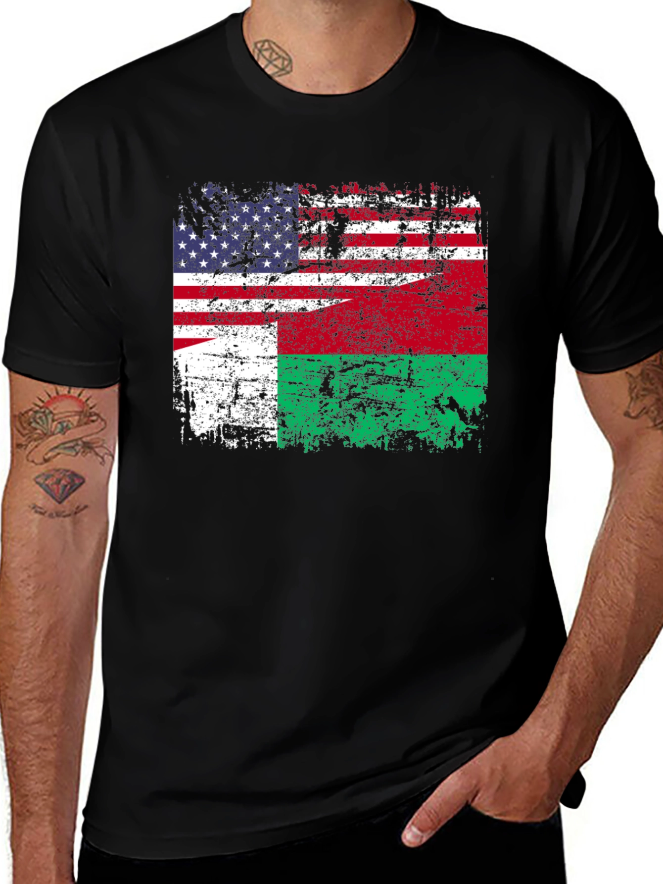 US Madagascar Flag T-Shirt - Patriotic Design