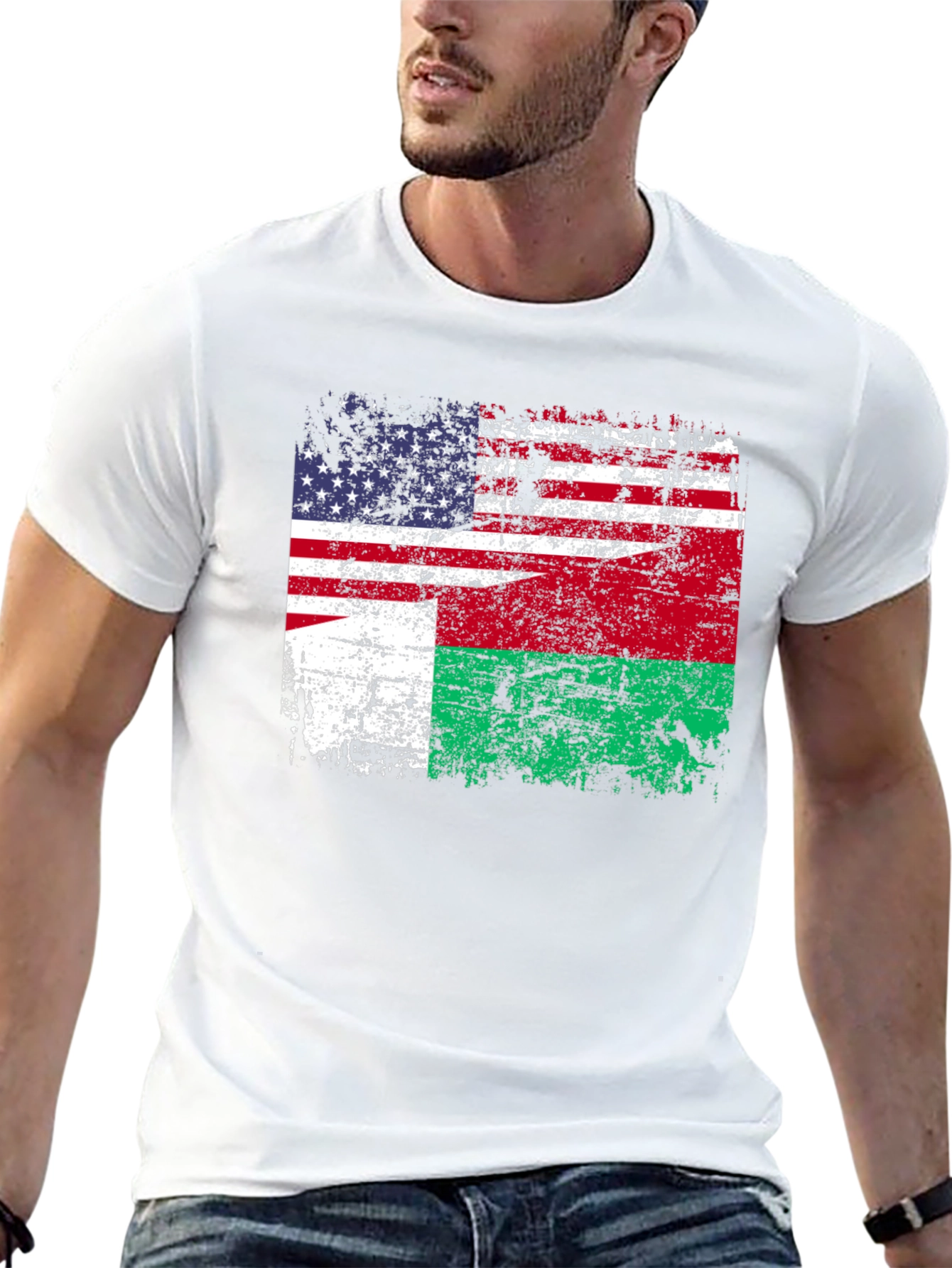 US Madagascar Flag T-Shirt - Patriotic Design