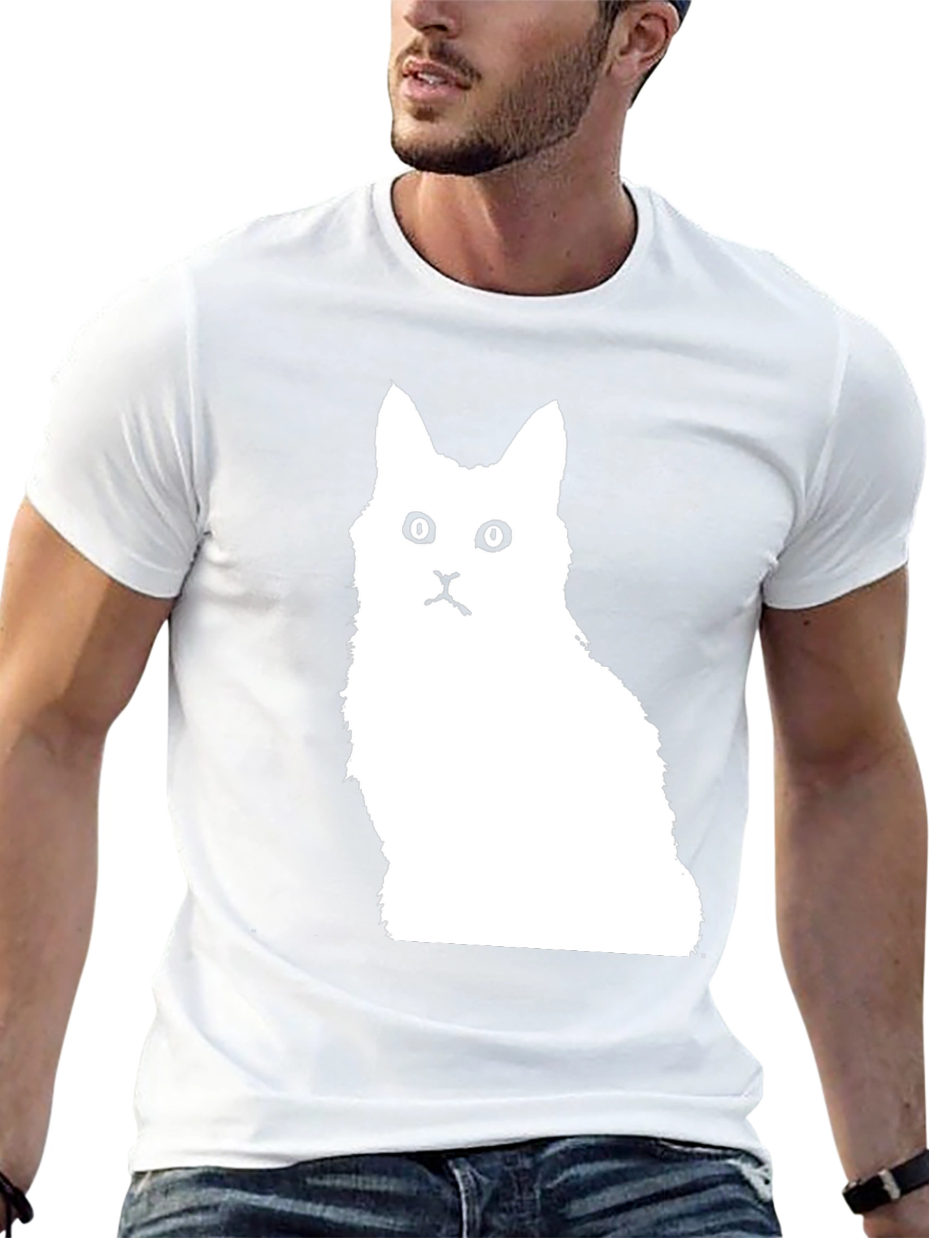 Cat Silhouette Black T-Shirt