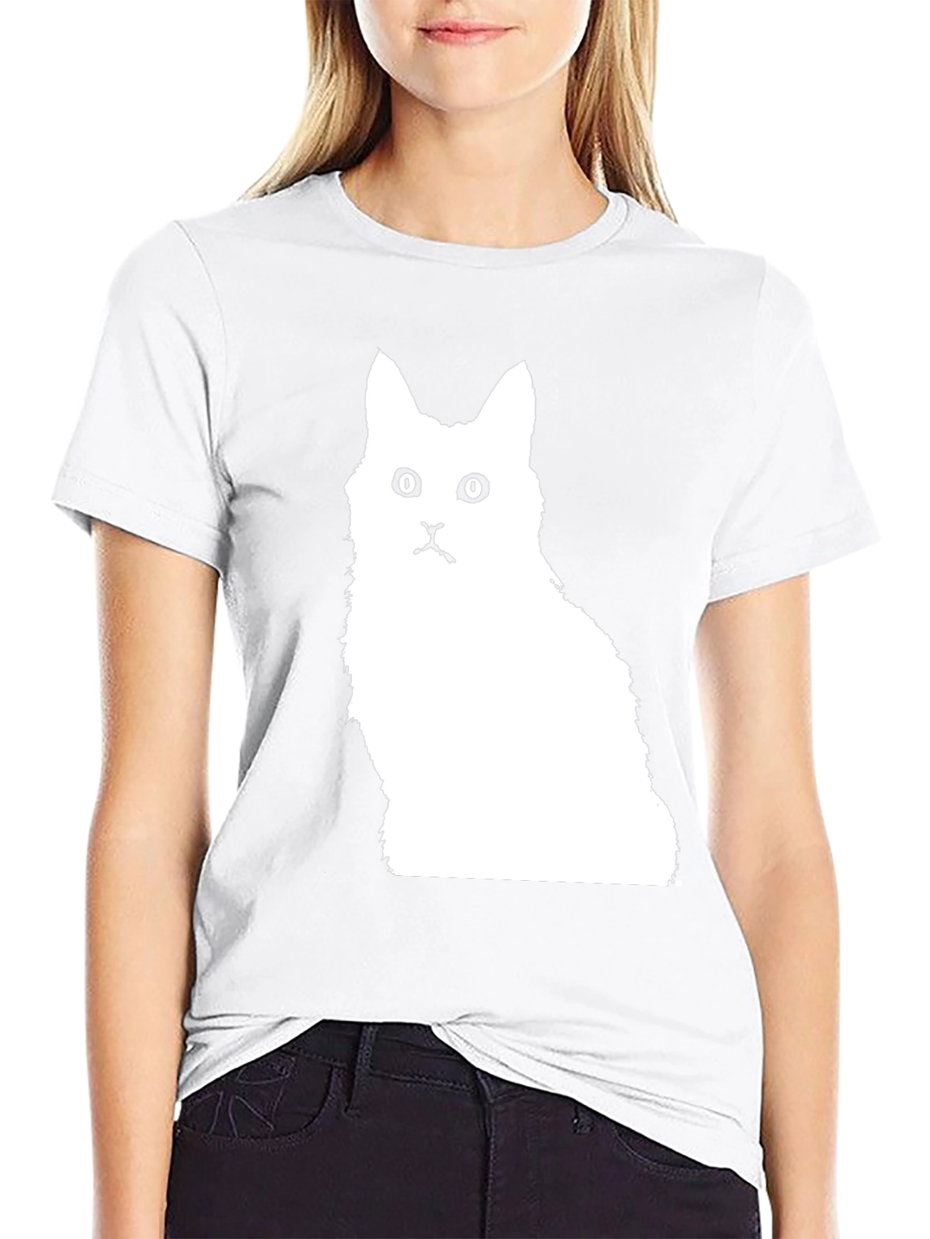 Cat Silhouette Black T-Shirt