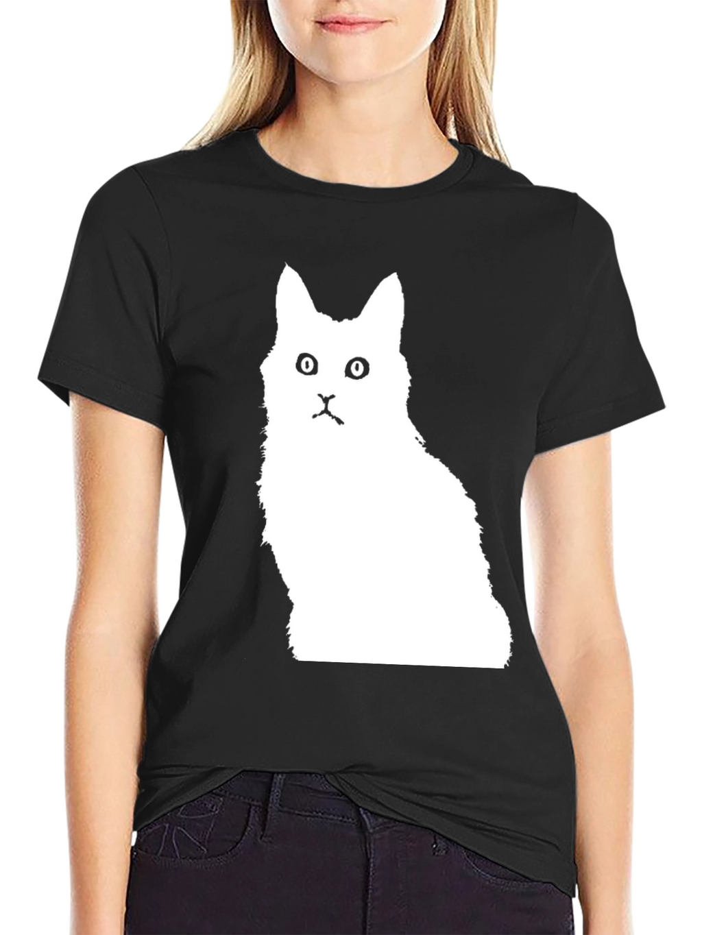 Cat Silhouette Black T-Shirt