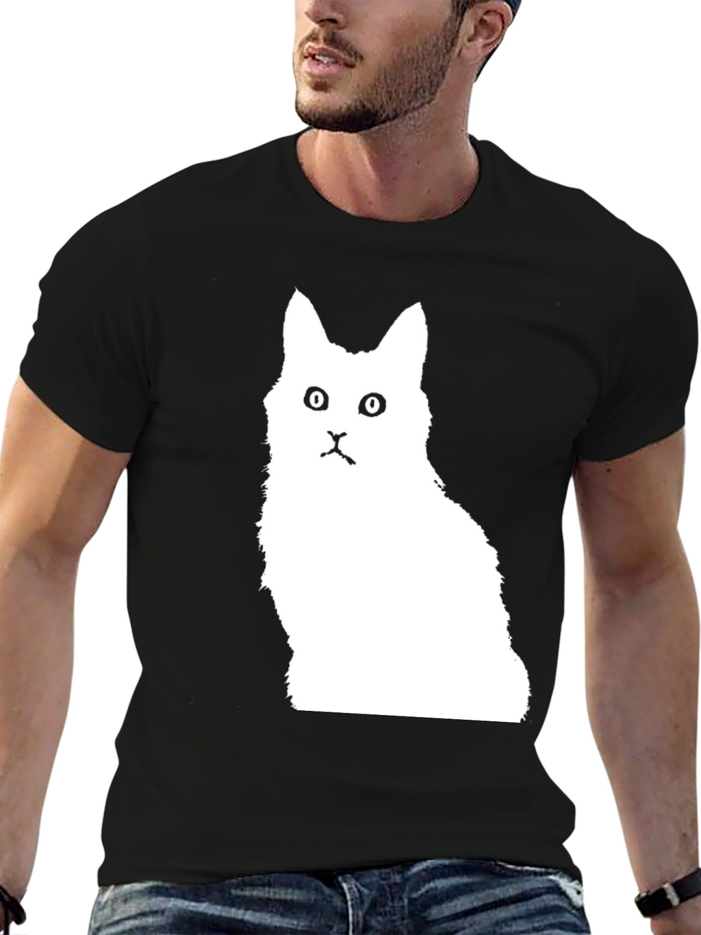 Cat Silhouette Black T-Shirt