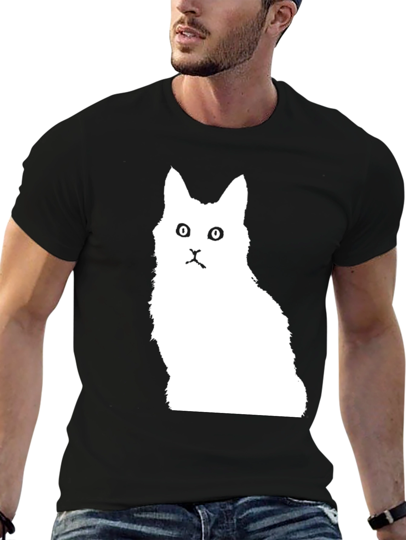 Cat Silhouette Black T-Shirt