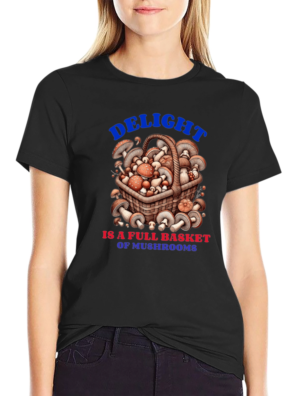 Mushroom Basket Graphic Tee - Delightful Design