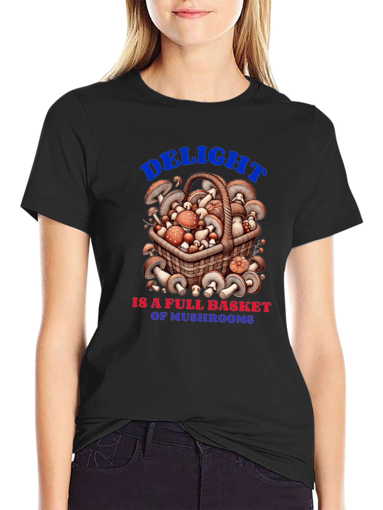 Mushroom Basket Graphic Tee - Delightful Design
