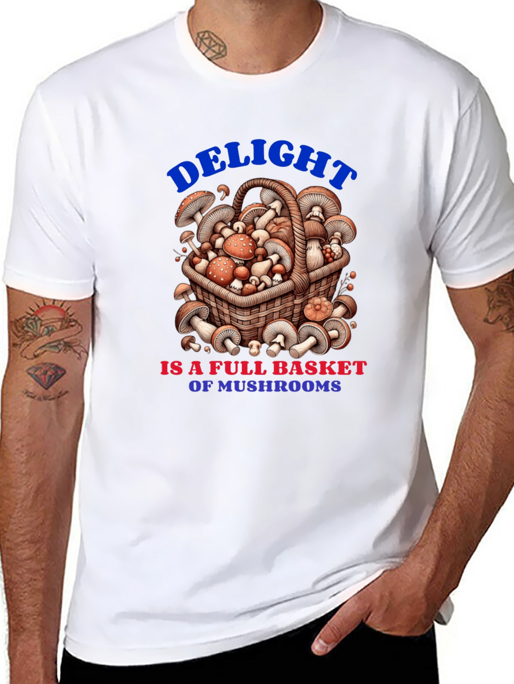 Mushroom Basket Graphic Tee - Delightful Design