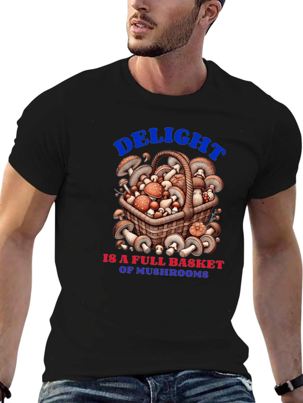Mushroom Basket Graphic Tee - Delightful Design