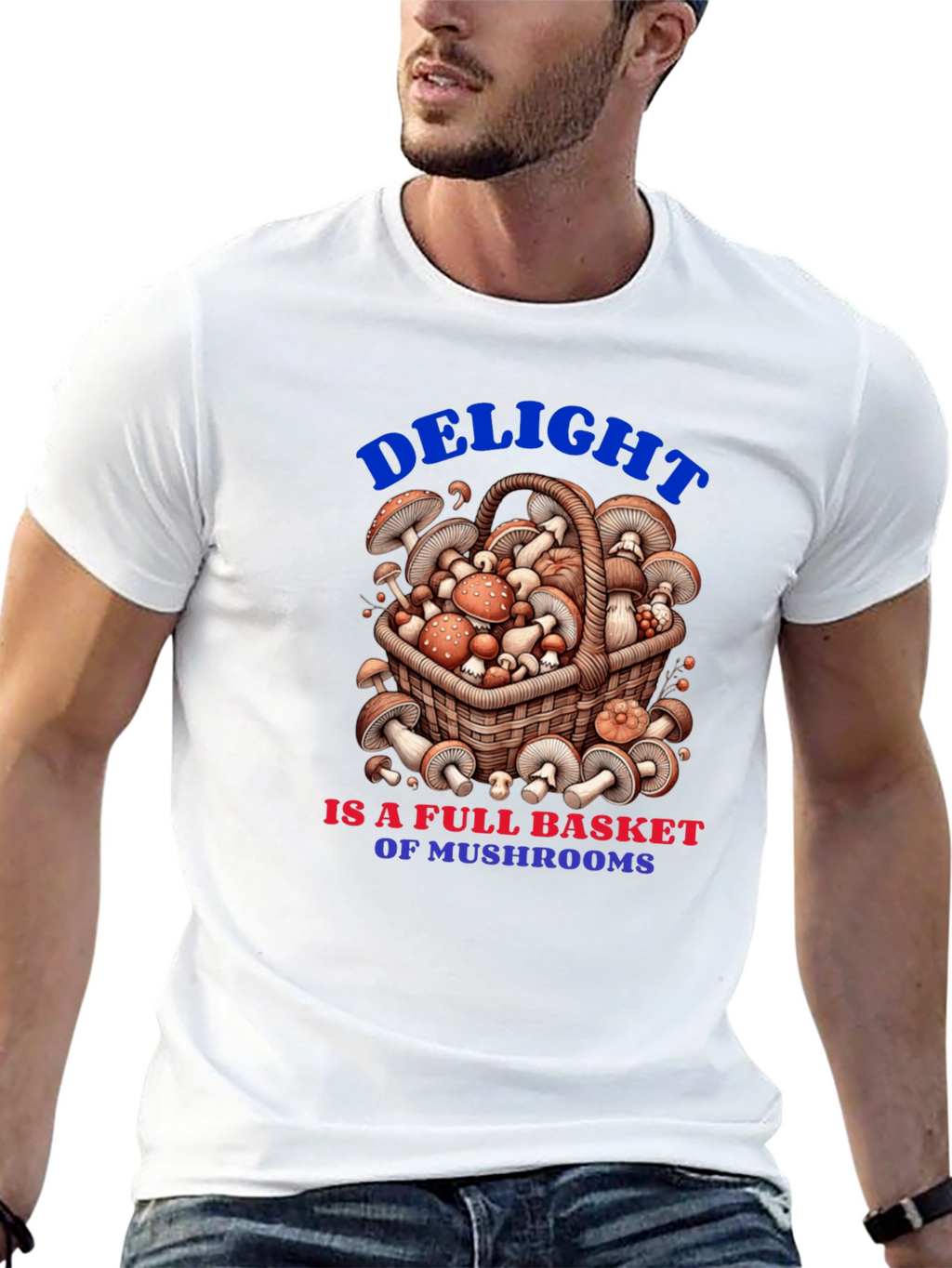 Mushroom Basket Graphic Tee - Delightful Design