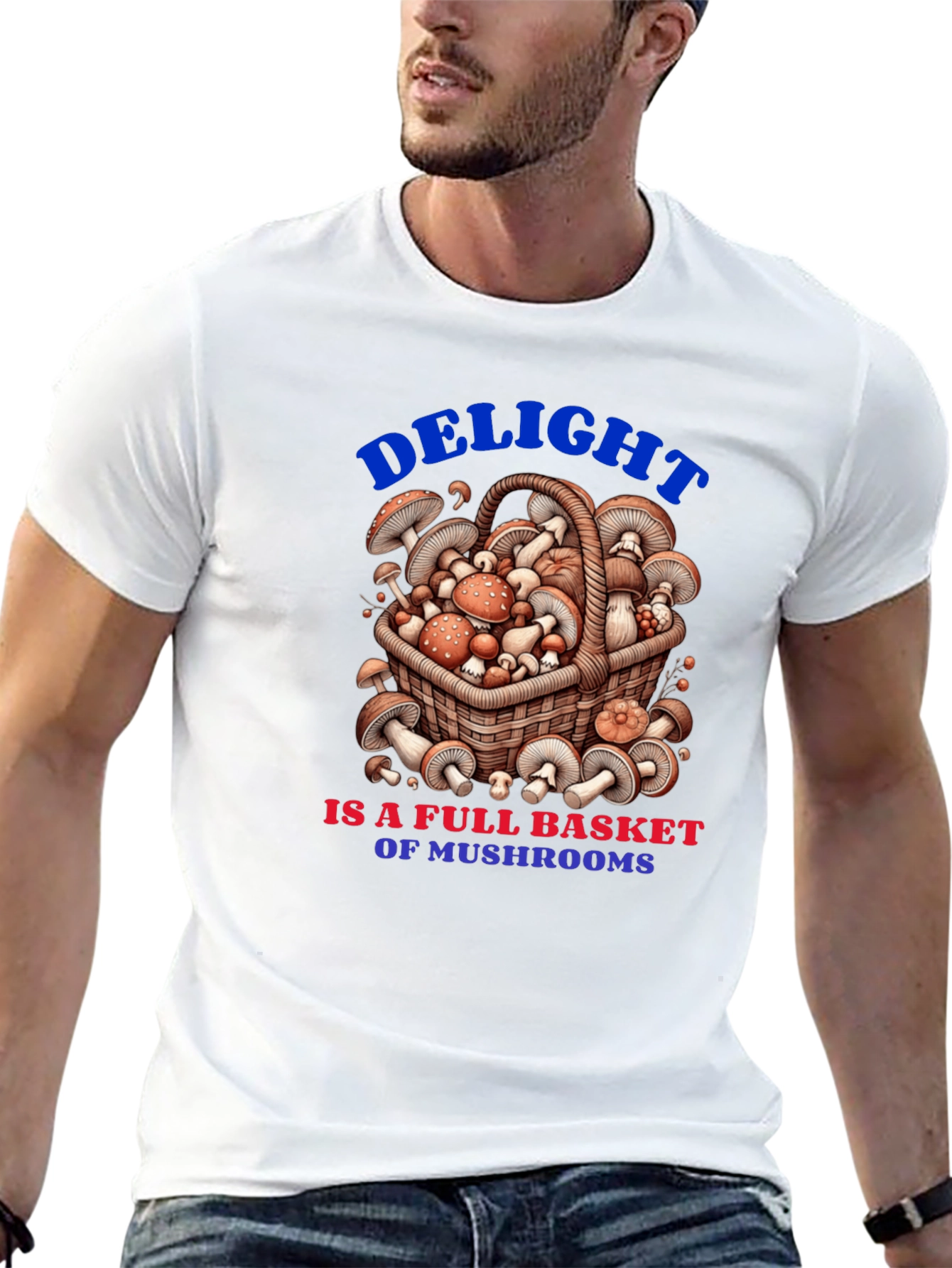 Mushroom Basket Graphic Tee - Delightful Design