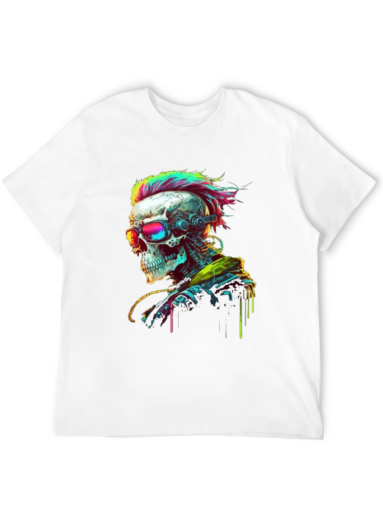 Cyberpunk Skull T-Shirt - Edgy Streetwear
