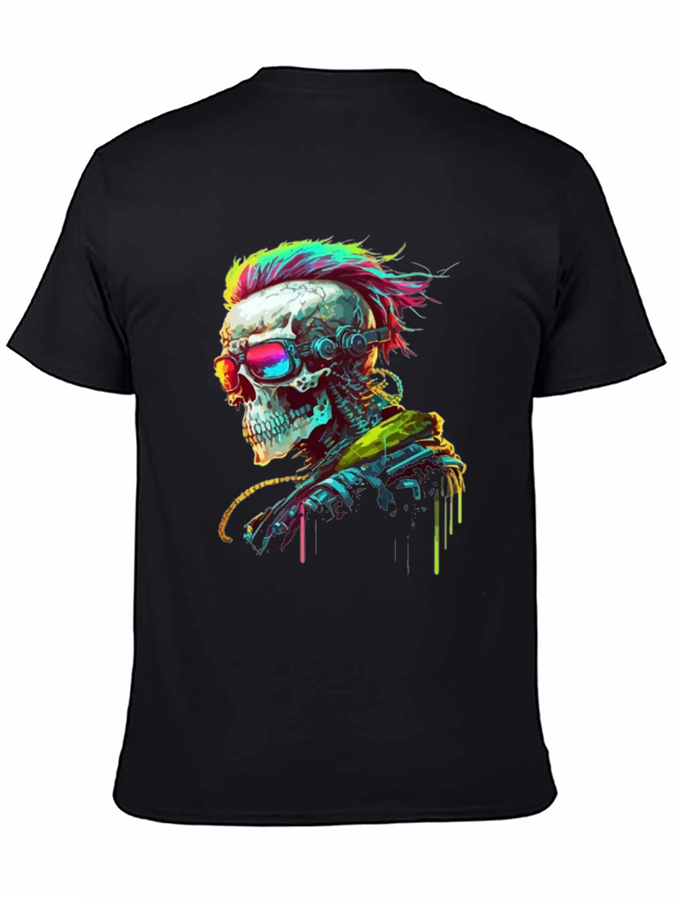 Cyberpunk Skull T-Shirt - Edgy Streetwear