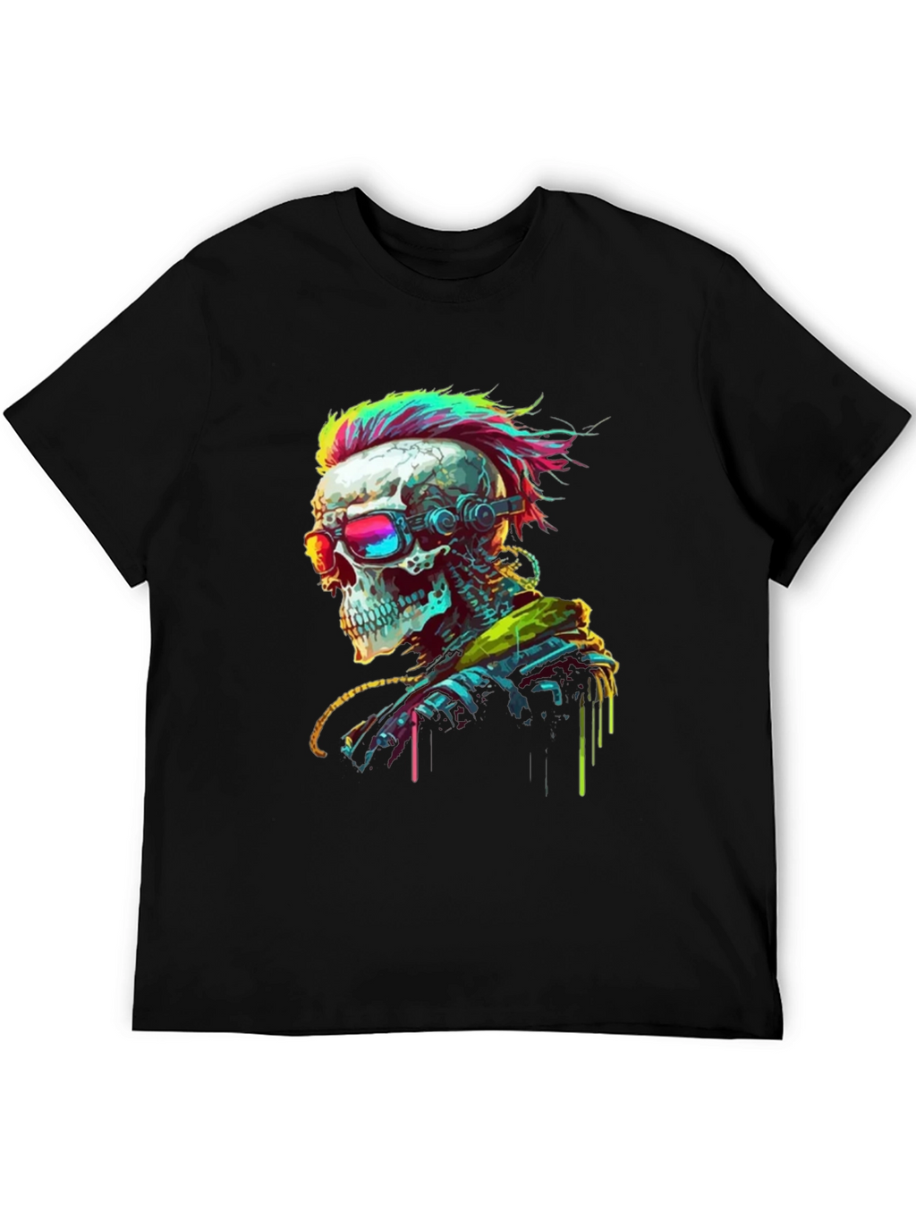 Cyberpunk Skull T-Shirt - Edgy Streetwear
