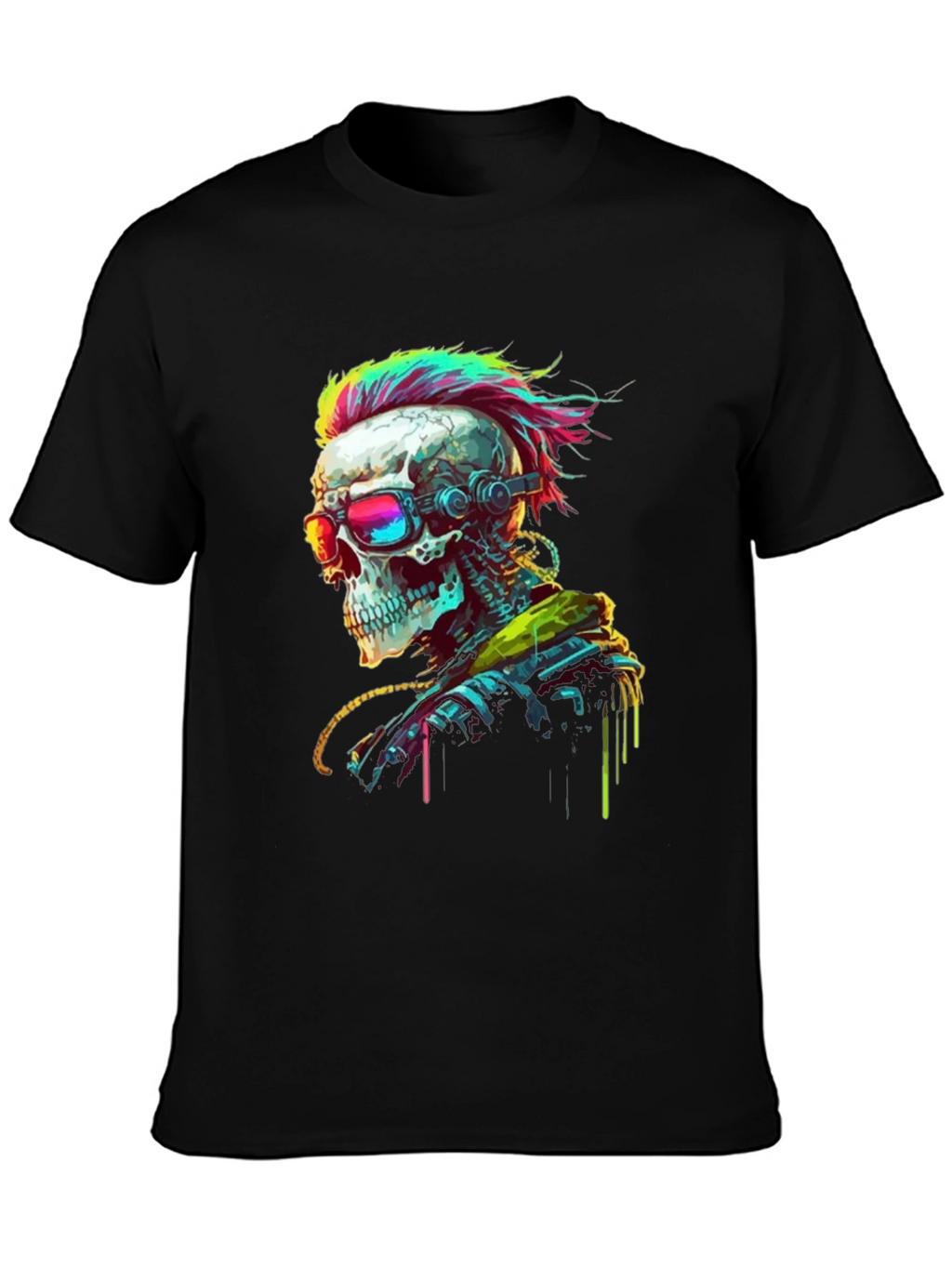 Cyberpunk Skull T-Shirt - Edgy Streetwear