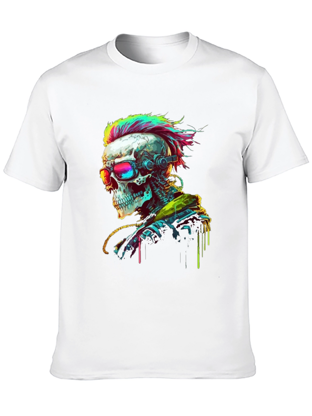 Cyberpunk Skull T-Shirt - Edgy Streetwear