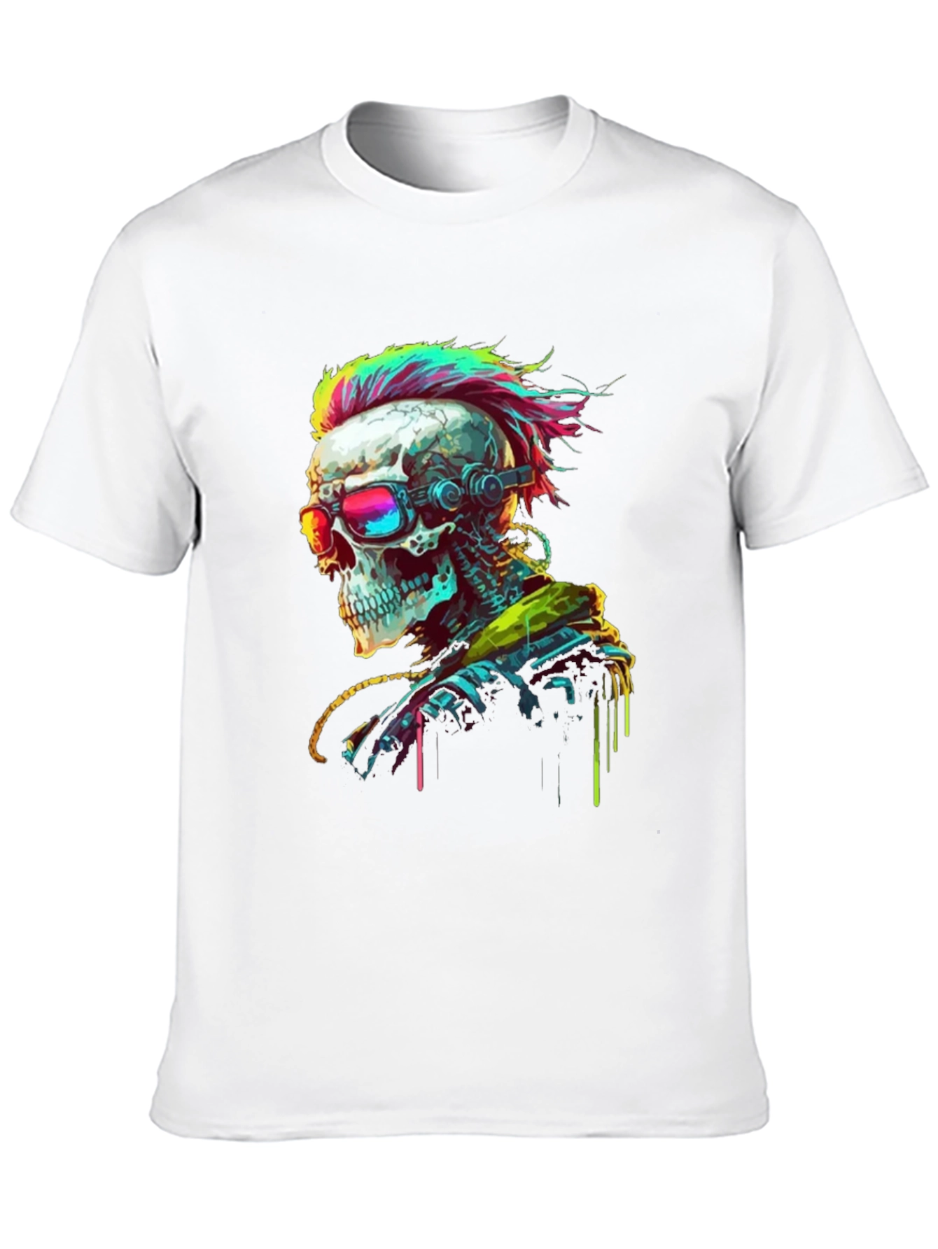 Cyberpunk Skull T-Shirt - Edgy Streetwear