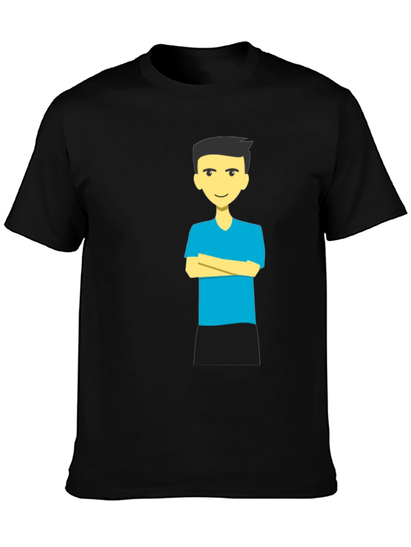 Graphic Tee - Cartoon Man with Crossed Arms