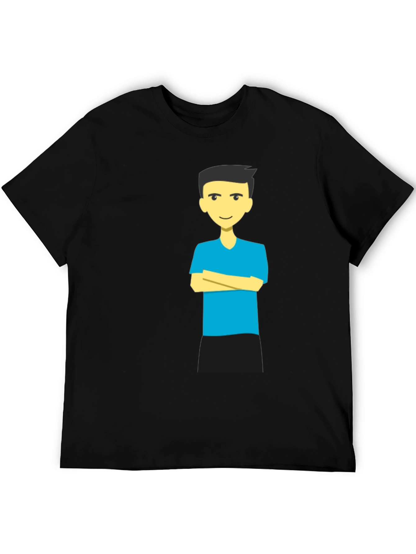 Graphic Tee - Cartoon Man with Crossed Arms