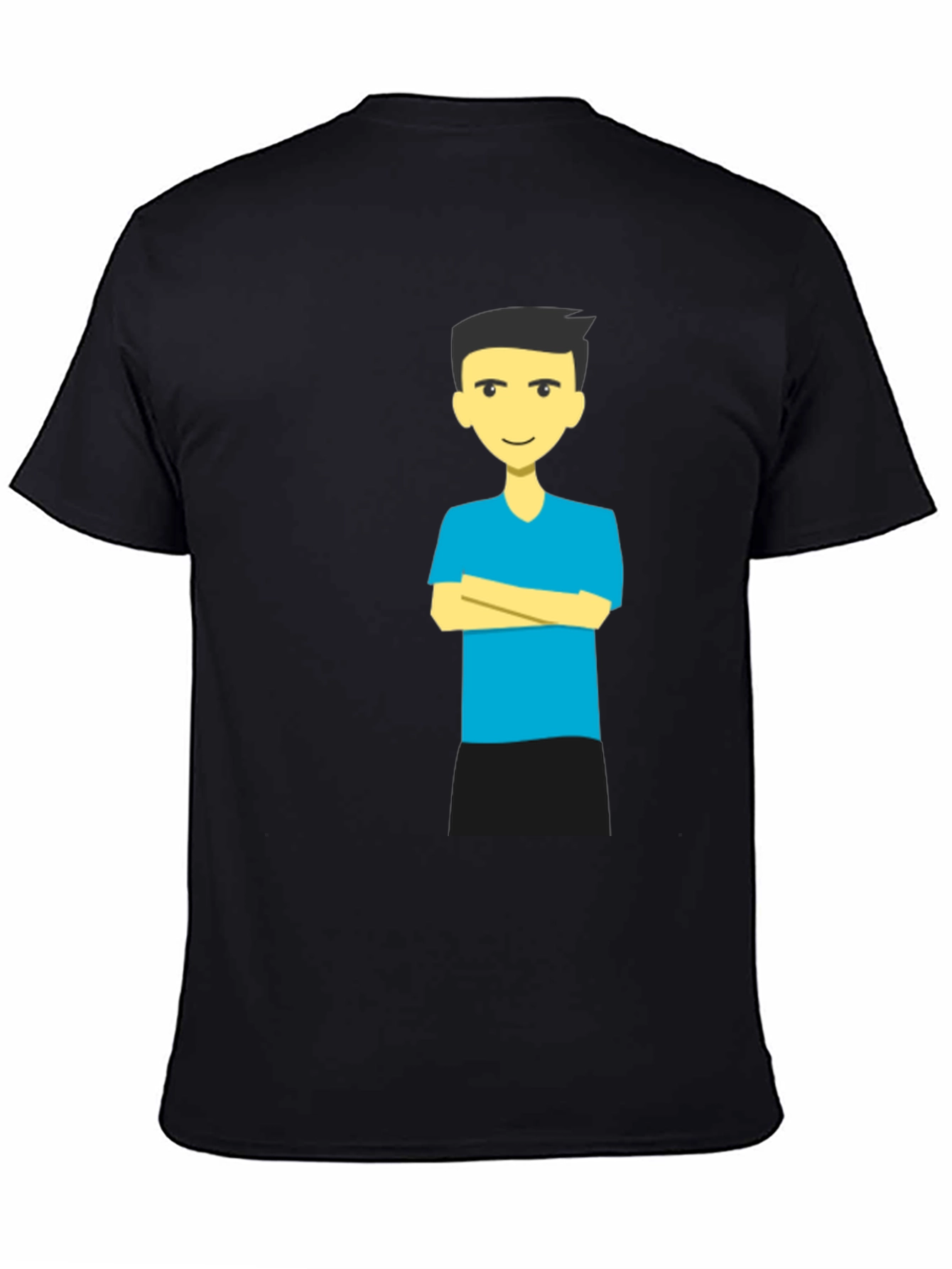 Graphic Tee - Cartoon Man with Crossed Arms