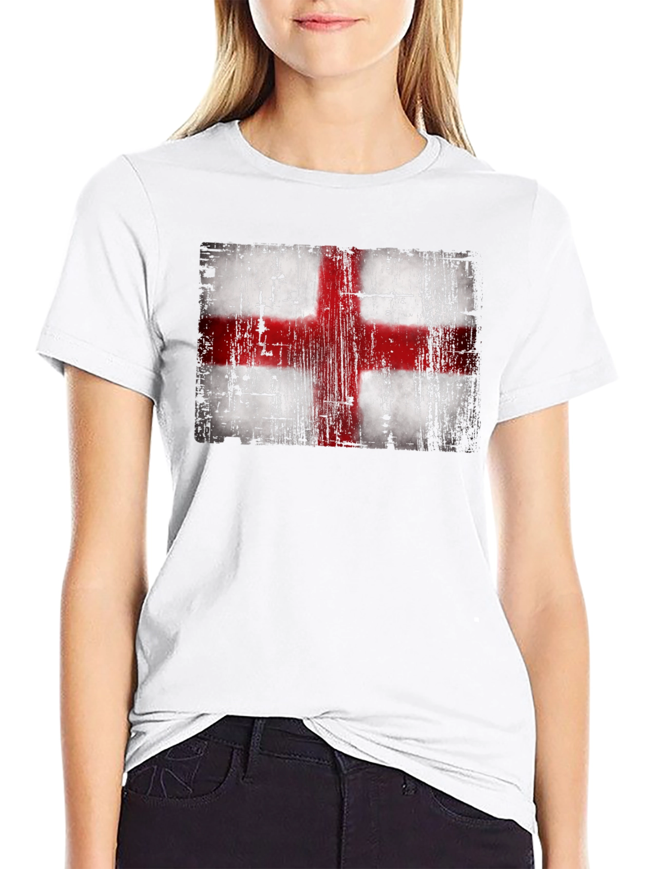 England Flag T-Shirt - Distressed Look