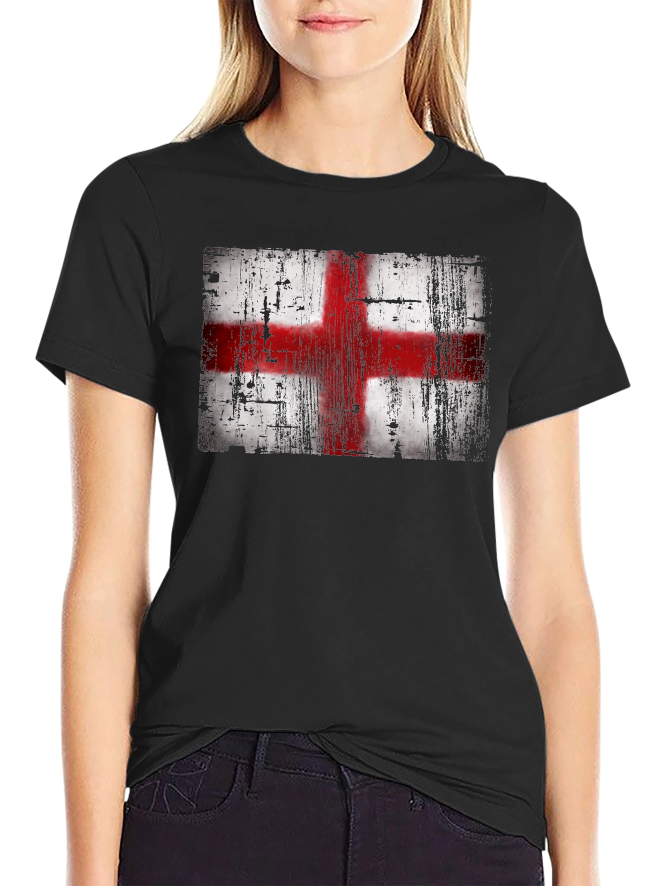 England Flag T-Shirt - Distressed Look