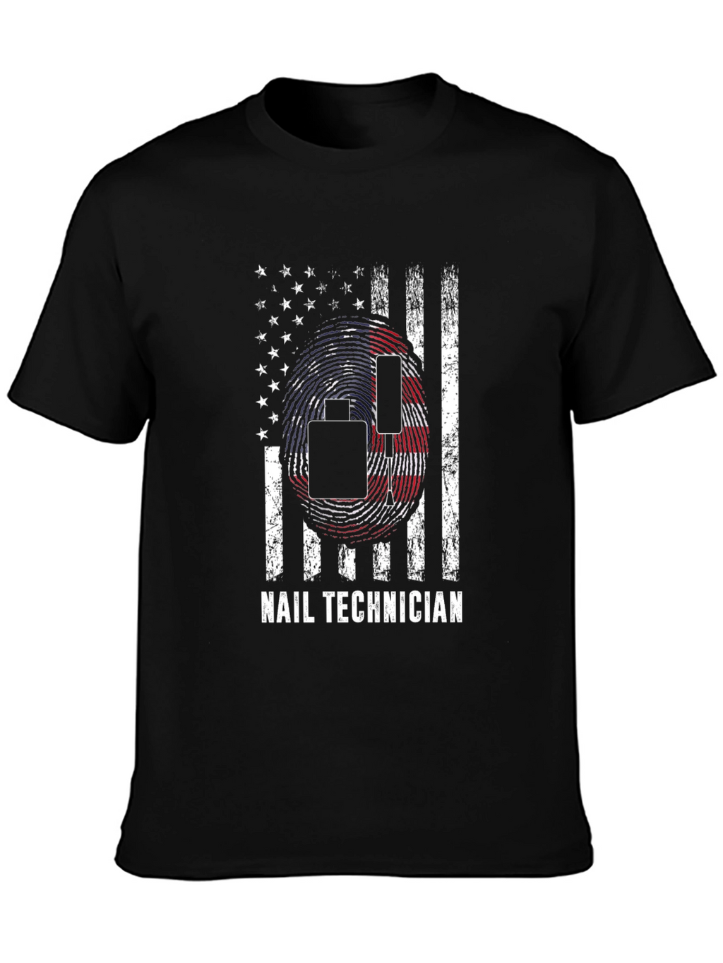 Nail Technician American Flag Graphic T-Shirt