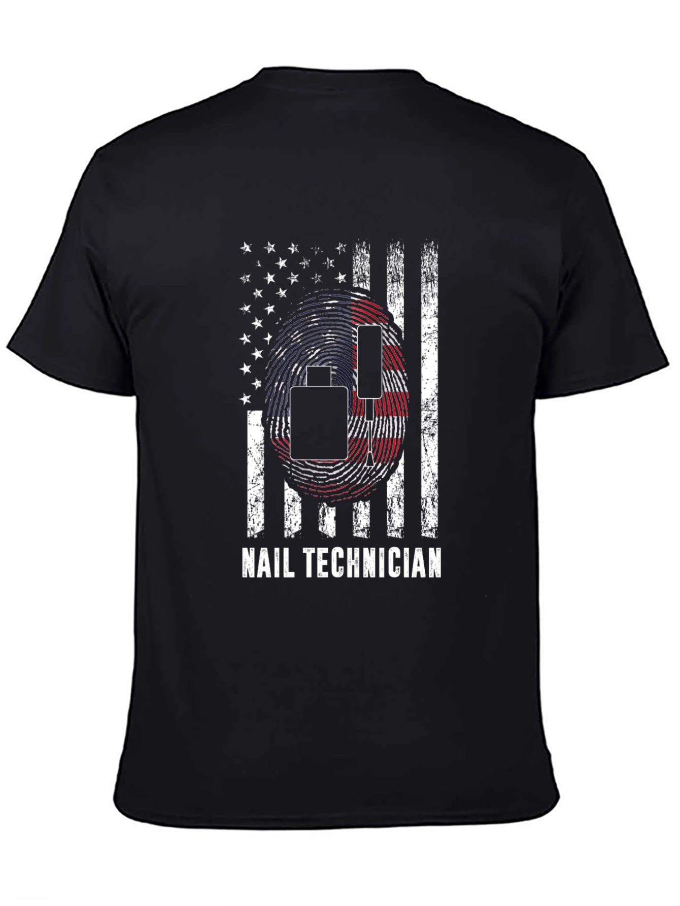Nail Technician American Flag Graphic T-Shirt