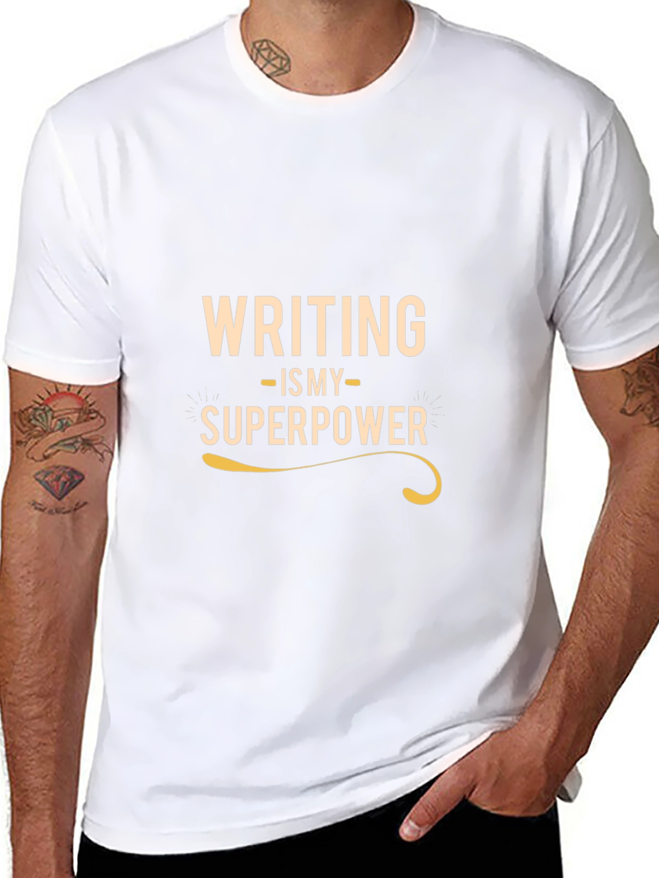 Writing is My Superpower - Black T-Shirt