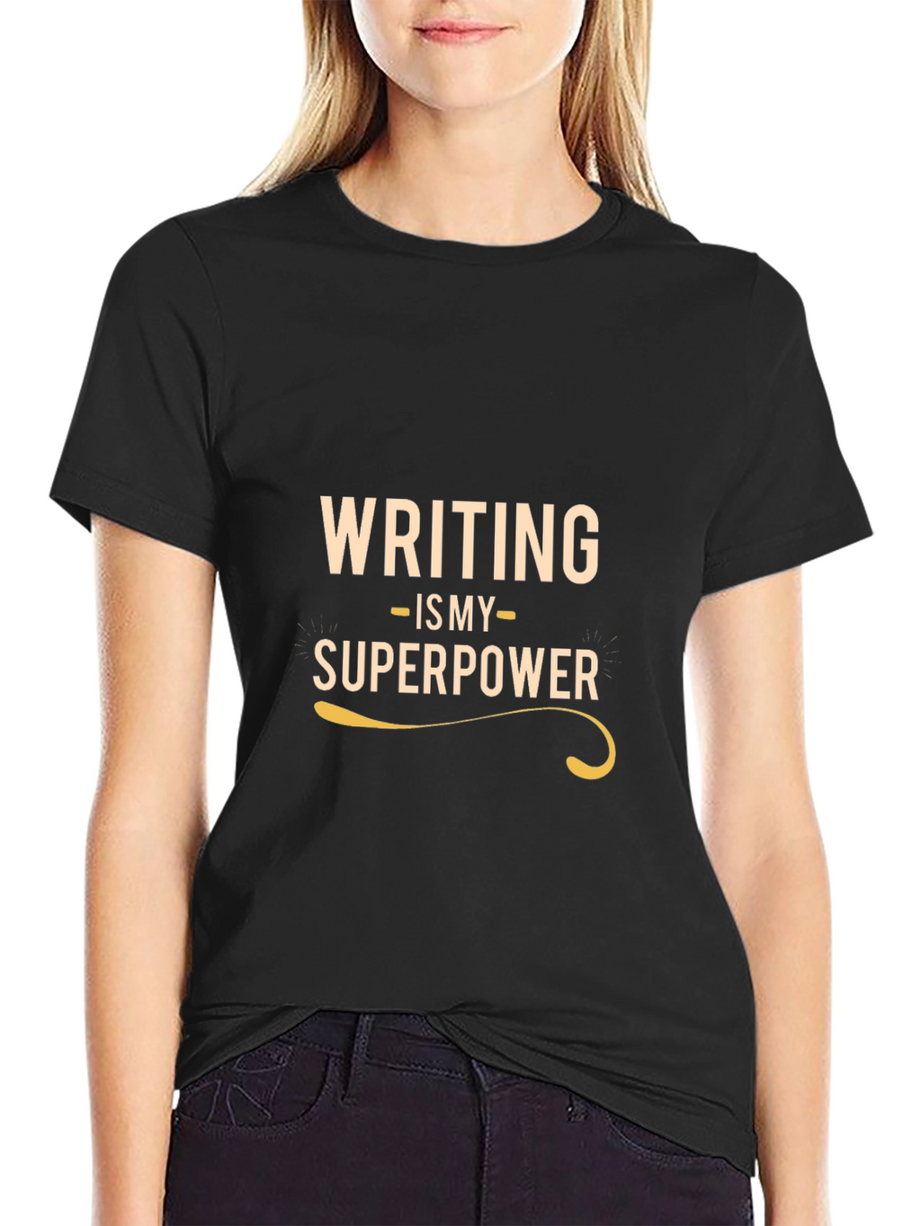 Writing is My Superpower - Black T-Shirt
